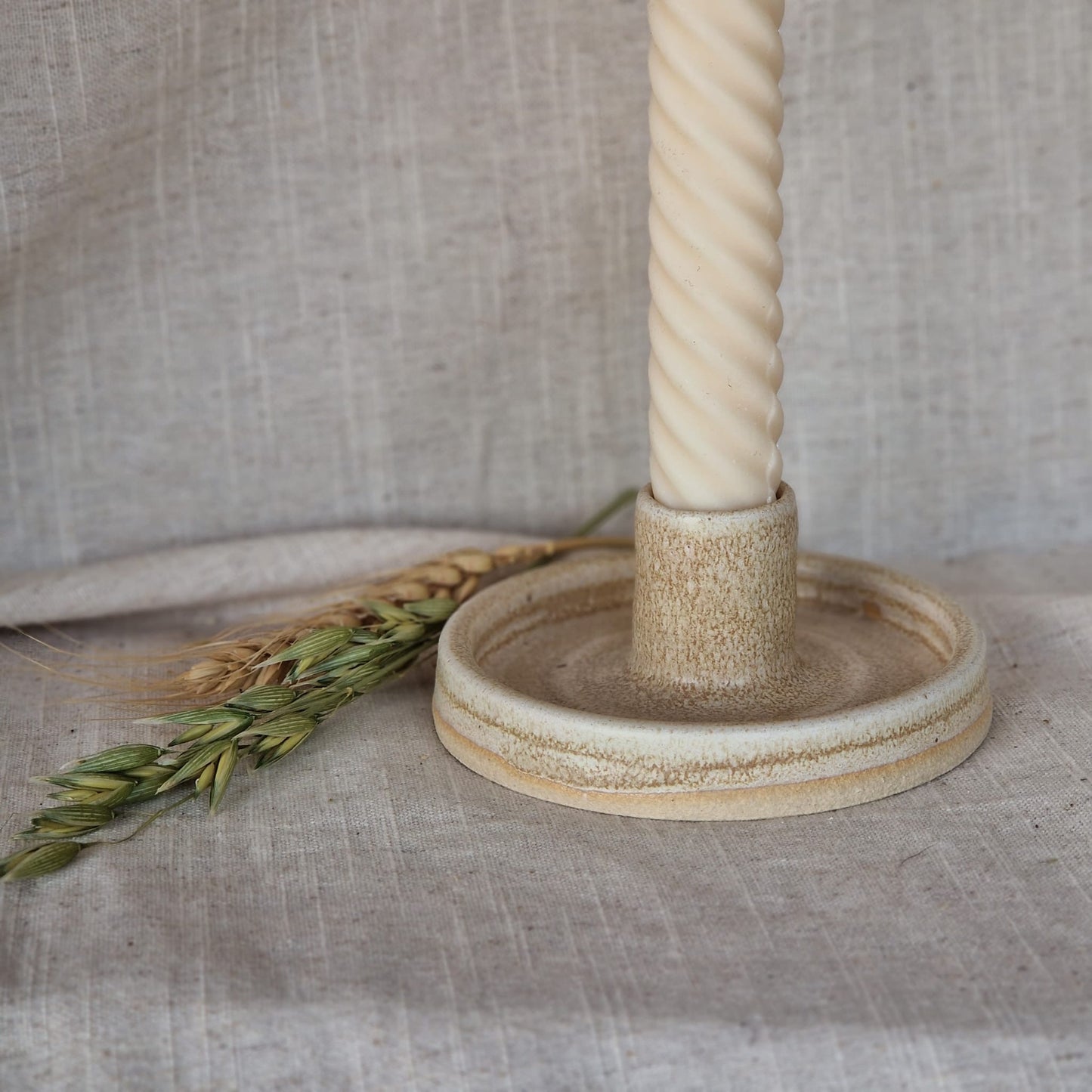 Cream Candlestick Holder