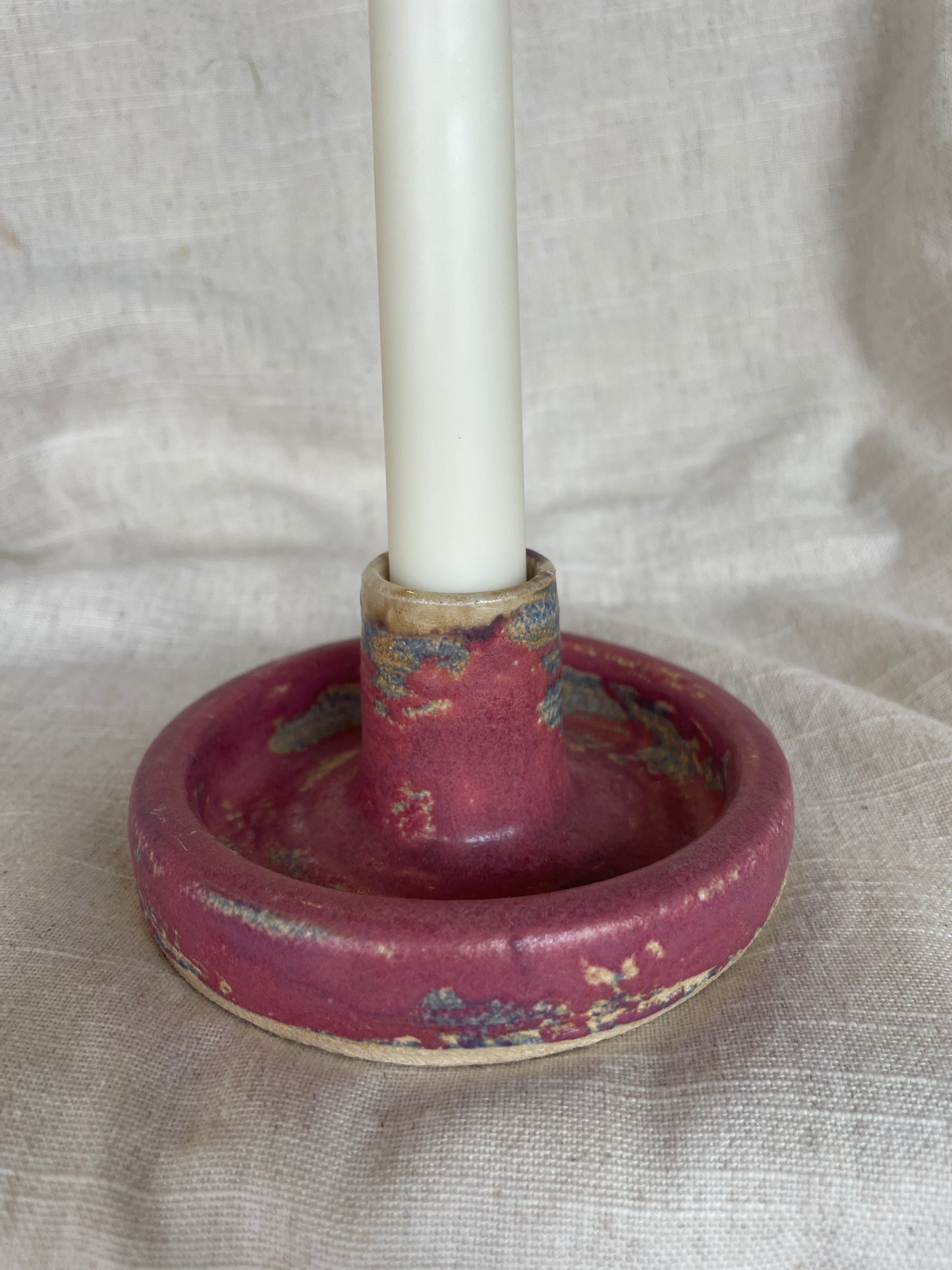 Dark Pink Candlestick Holder