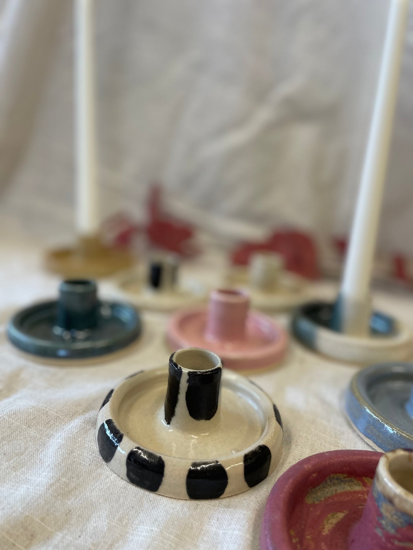 Stripe 2 Candlestick Holder