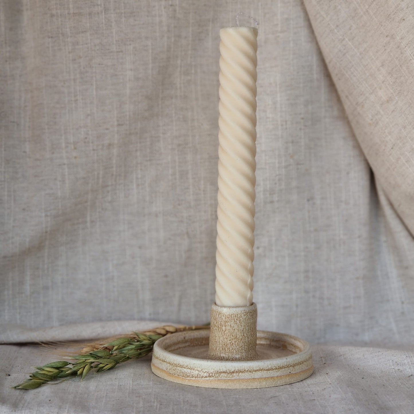 Cream Candlestick Holder