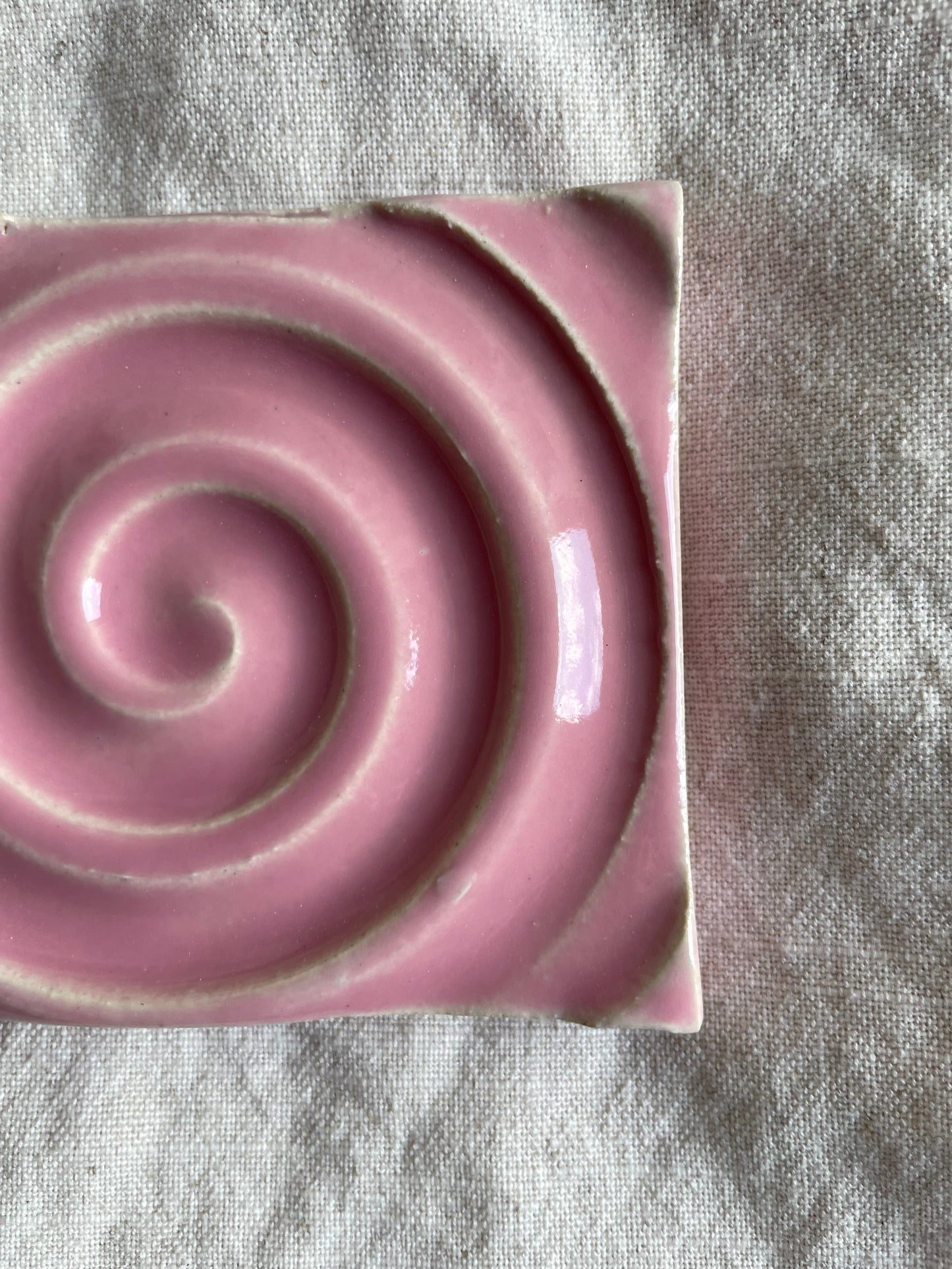 Candy Floss Pink Rectangular Soap Dish