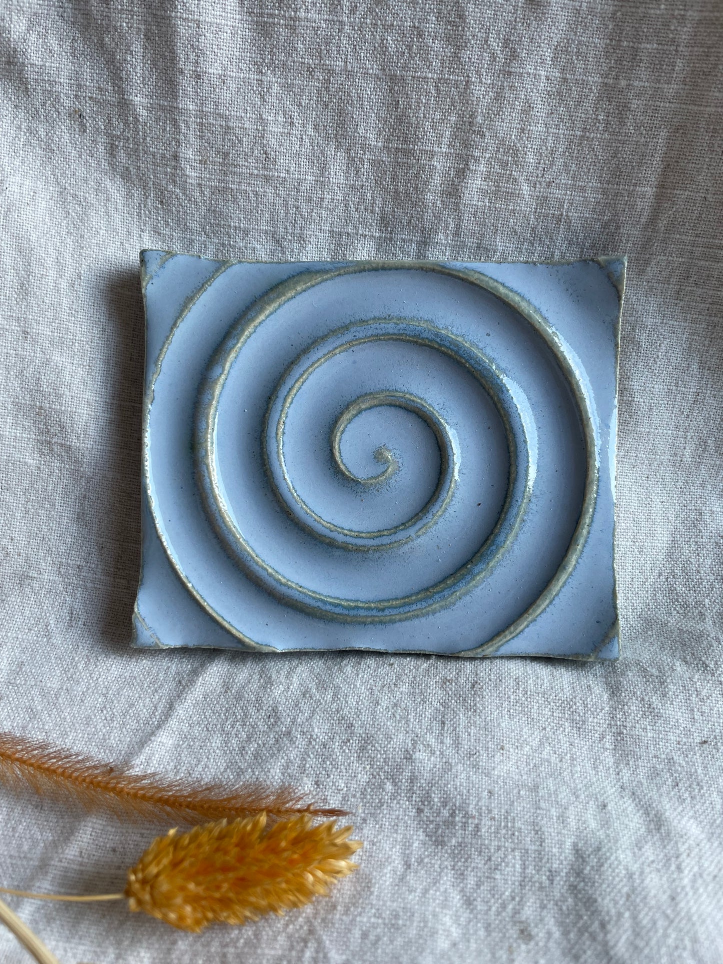 Sky Blue Rectangular Soap Dish
