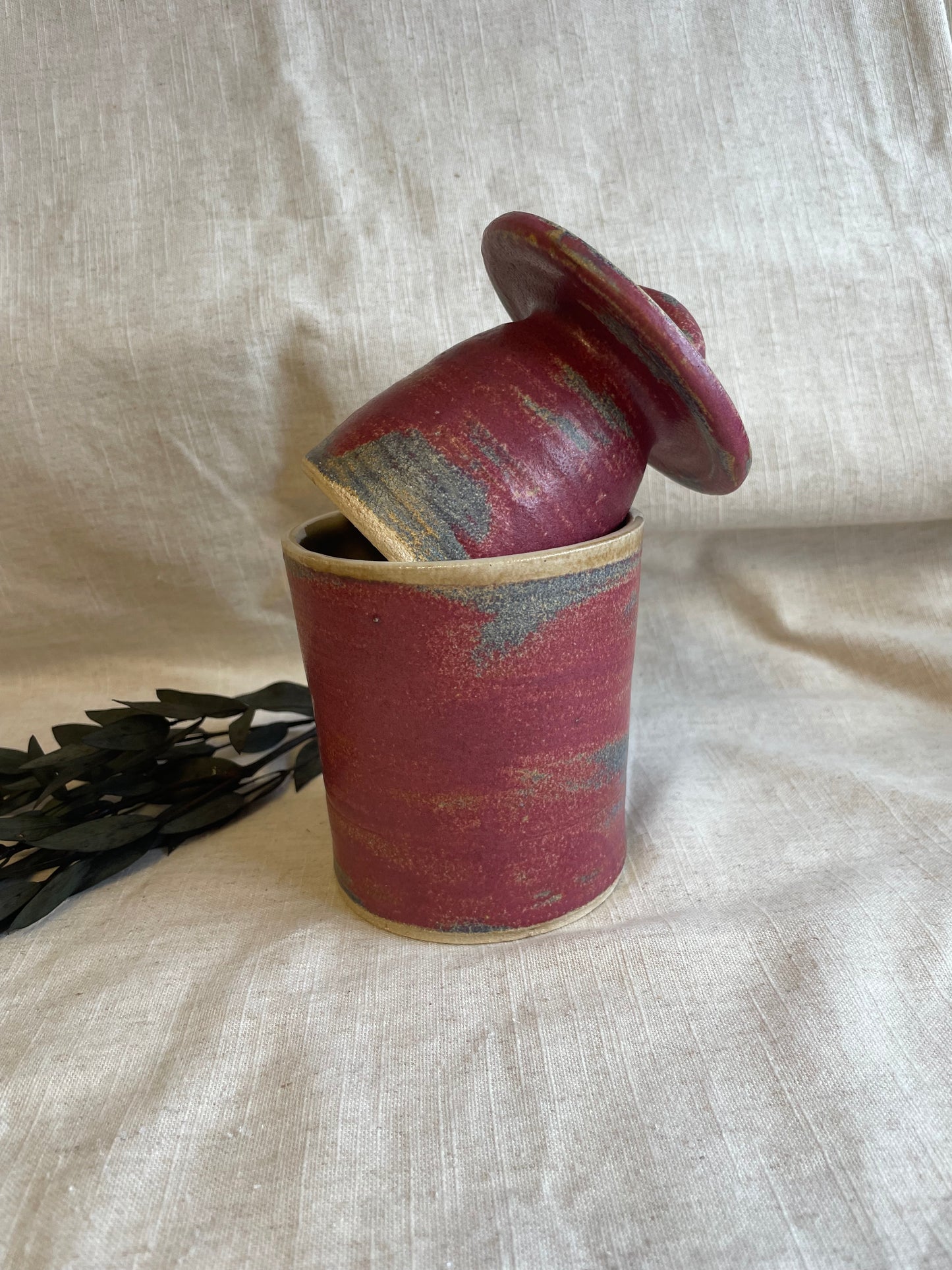 Dark Pink Butter Crock