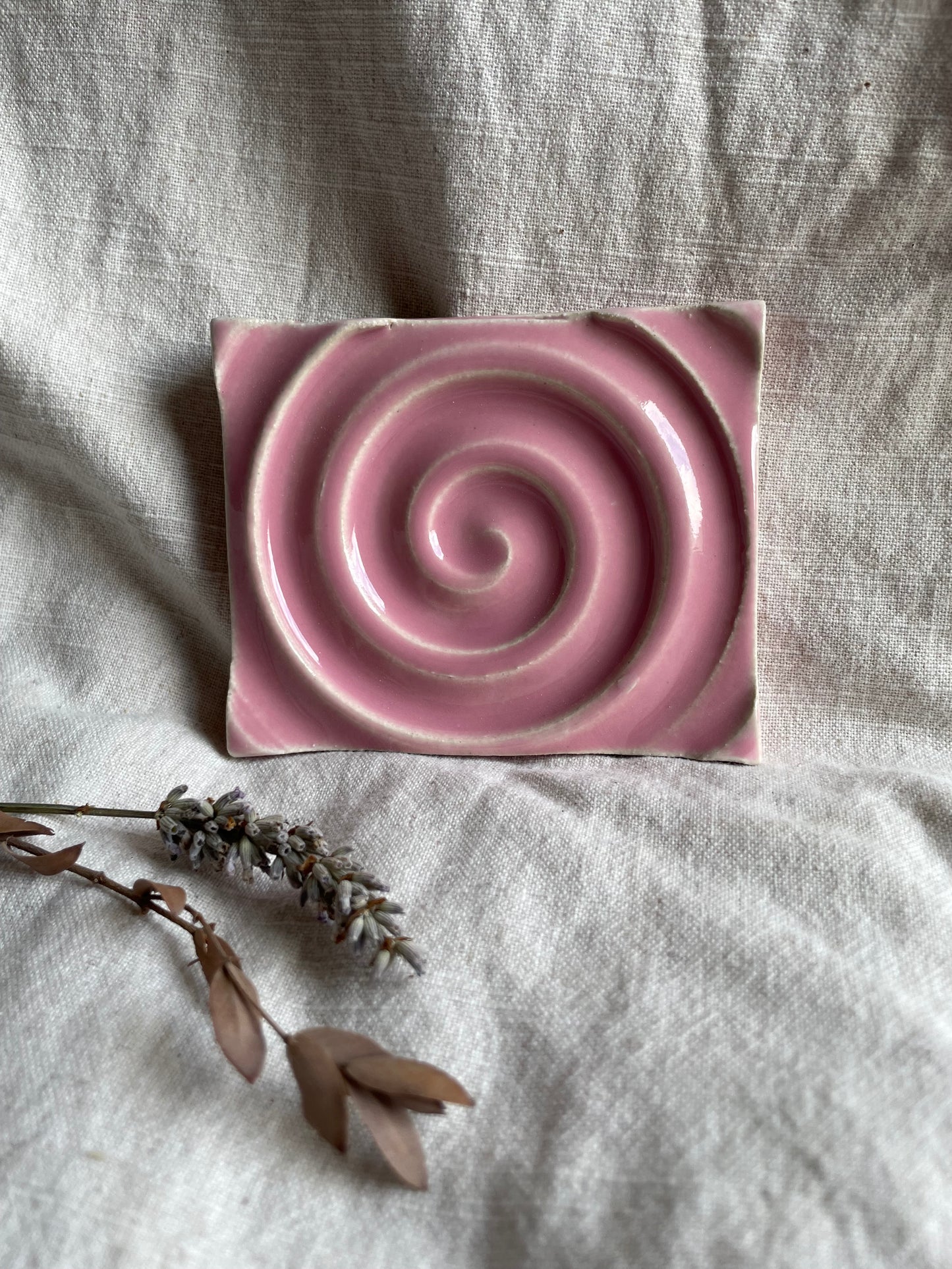 Candy Floss Pink Rectangular Soap Dish