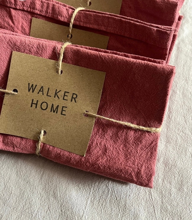Handmade washed cotton napkin bundle - Rose