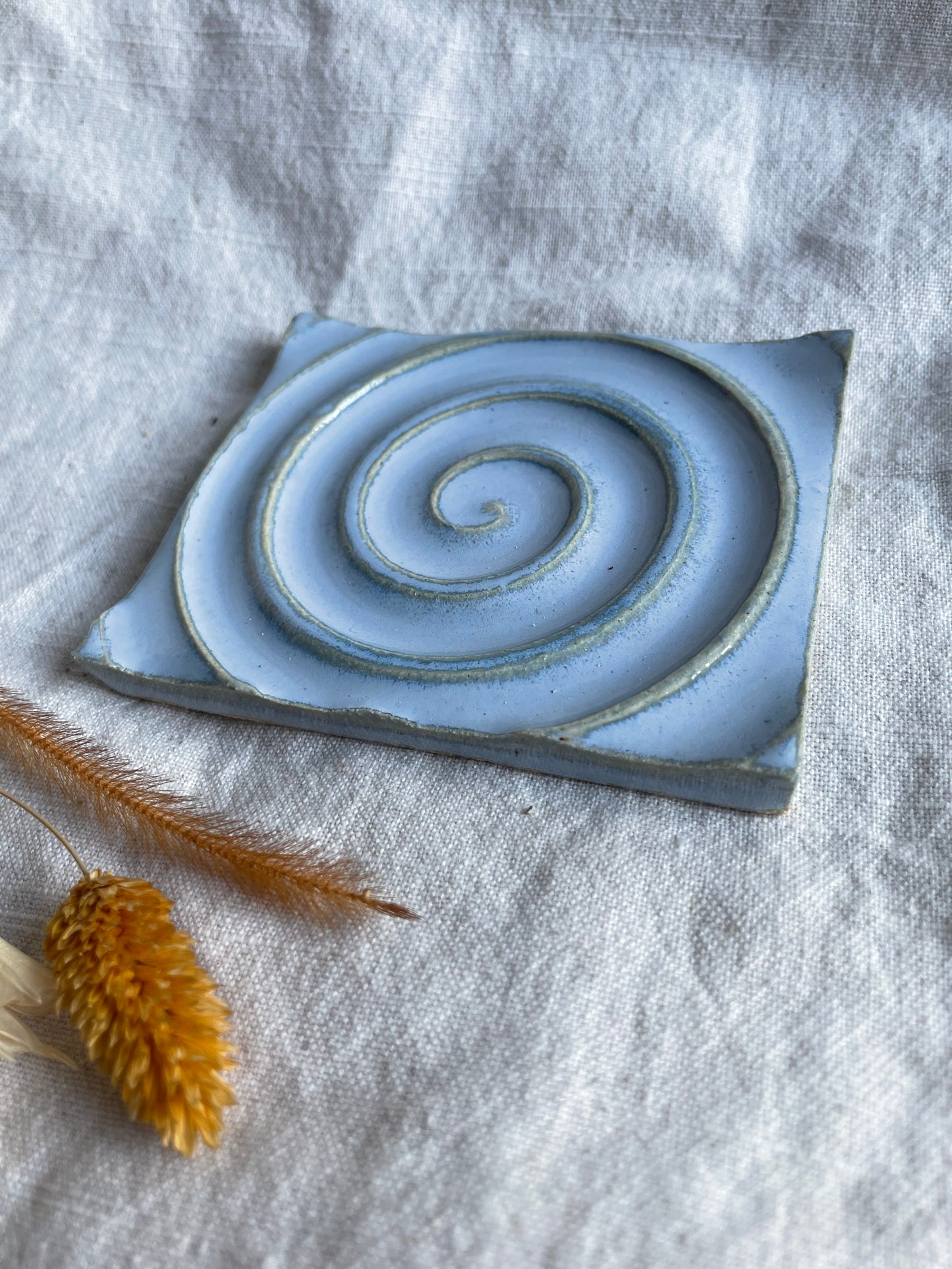 Sky Blue Rectangular Soap Dish