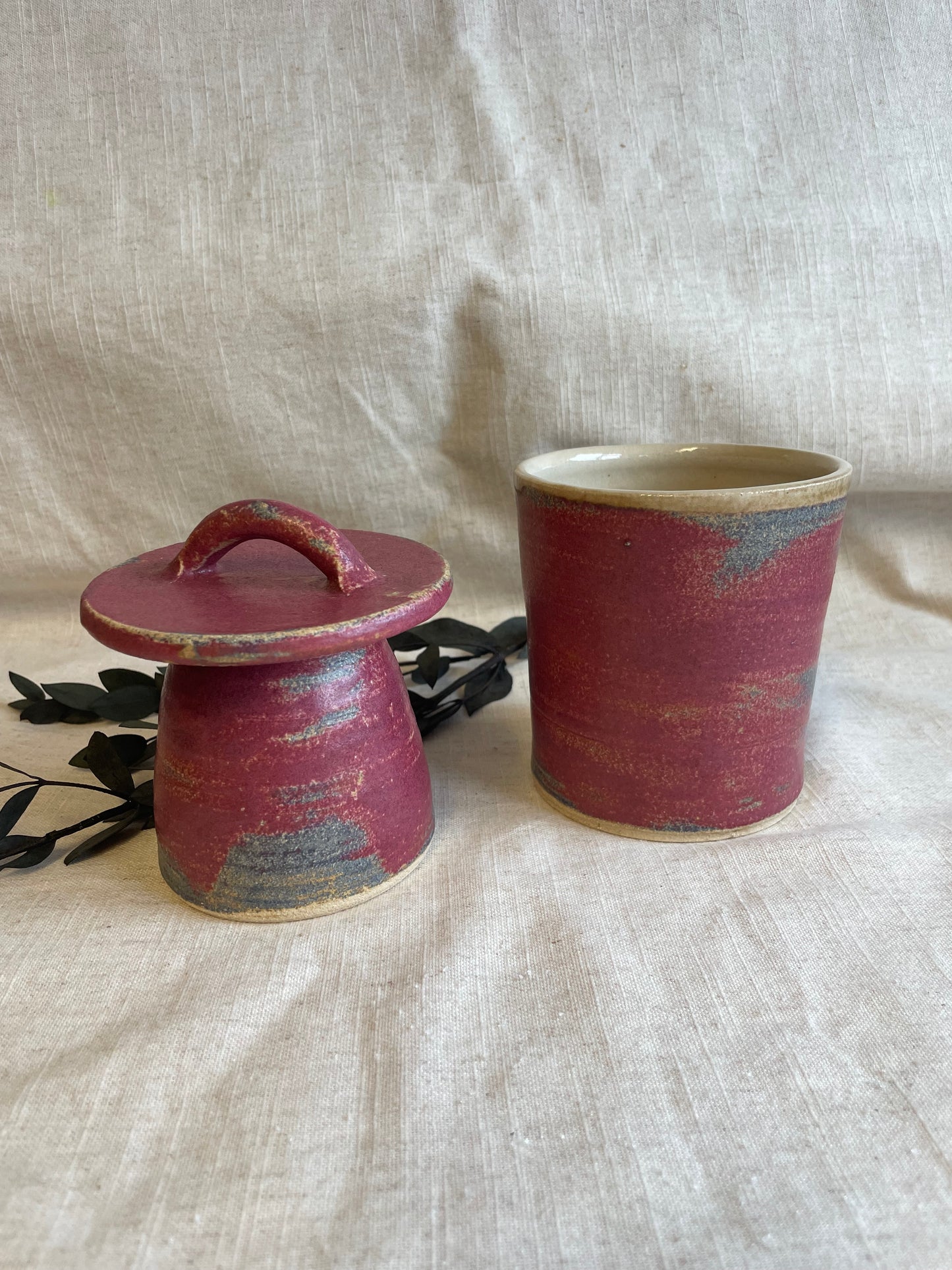 Dark Pink Butter Crock