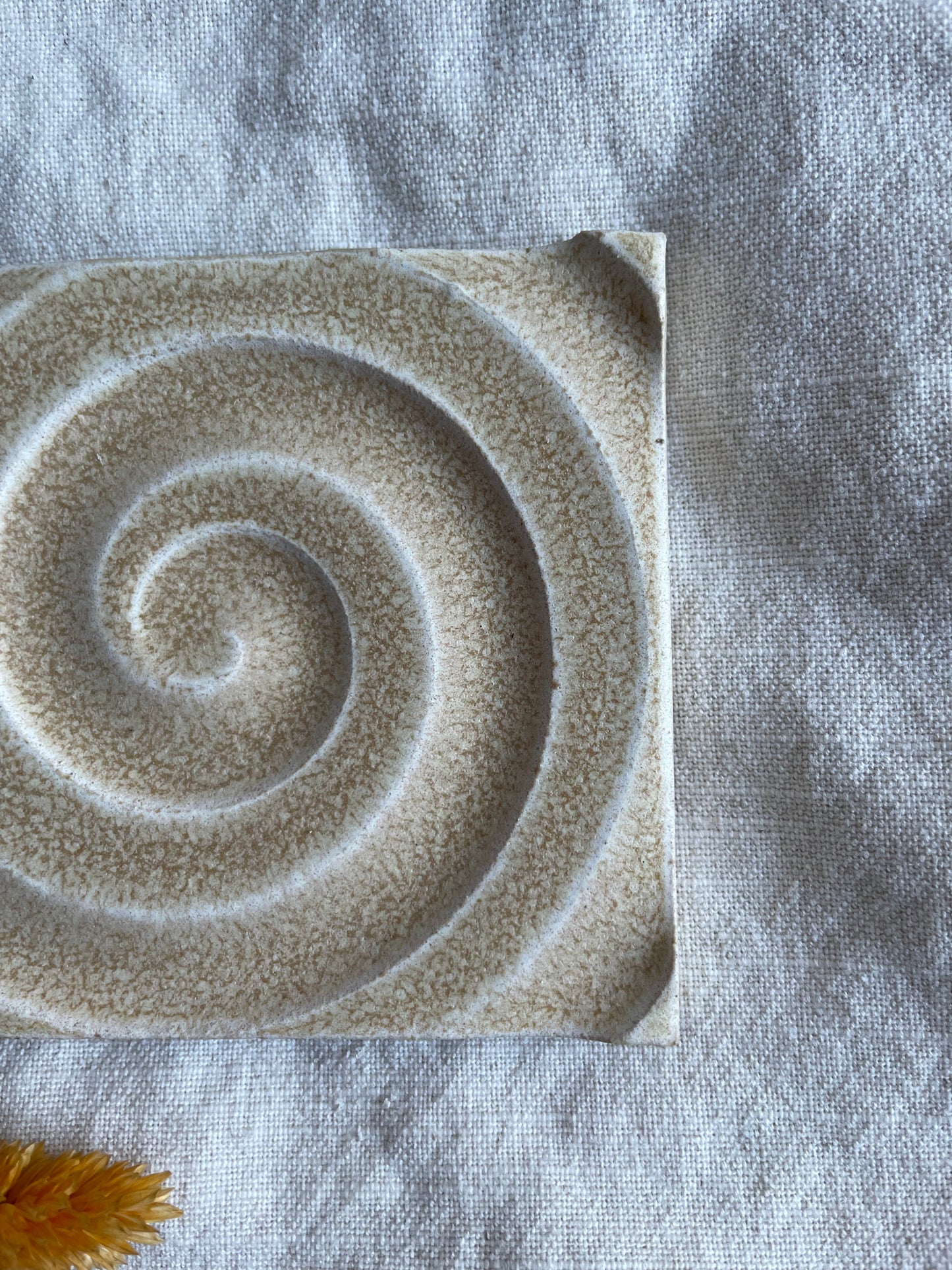 Cream Rectangular Soap Dish