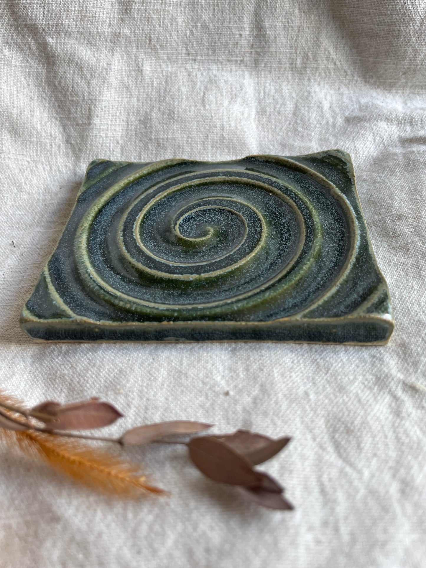 Green Rectangular Soap Dish