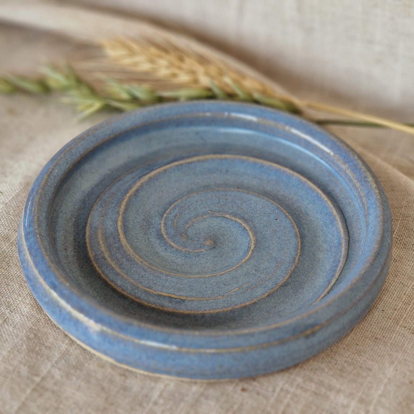 Sky blue soap dish
