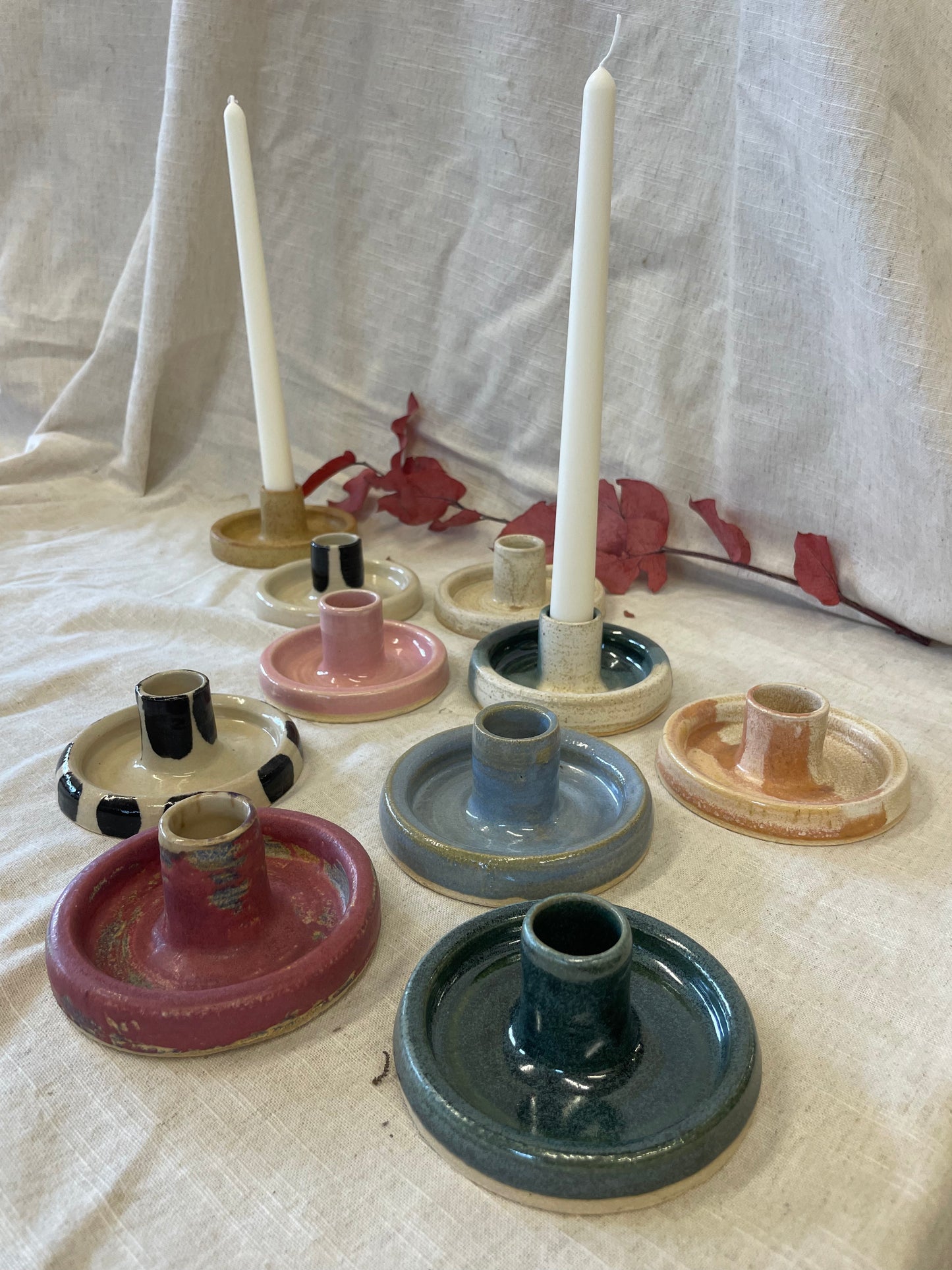 Green Candlestick Holder