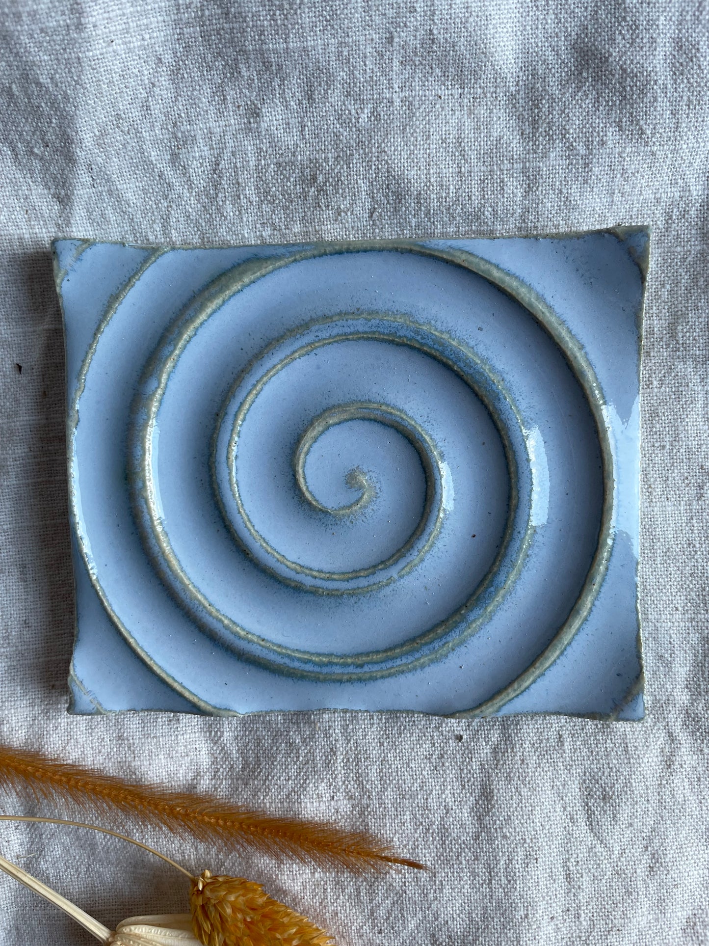 Sky Blue Rectangular Soap Dish