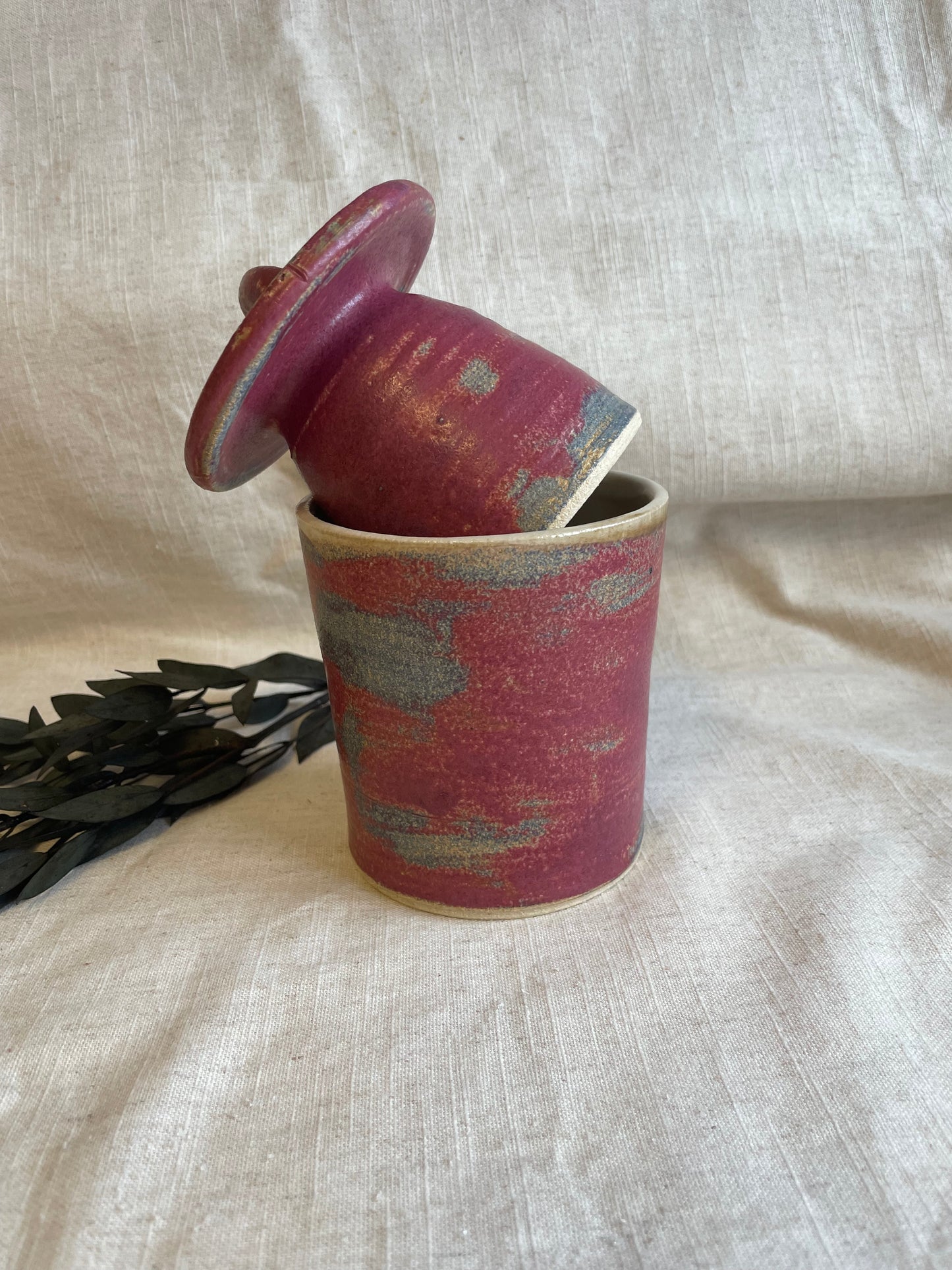 Dark Pink Butter Crock