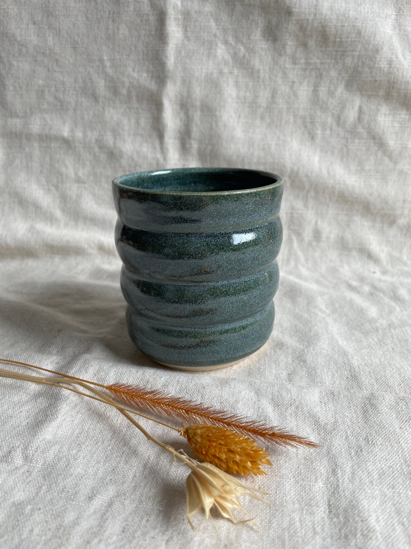 Green Bubble Ceramic Cup or Planter 350ml