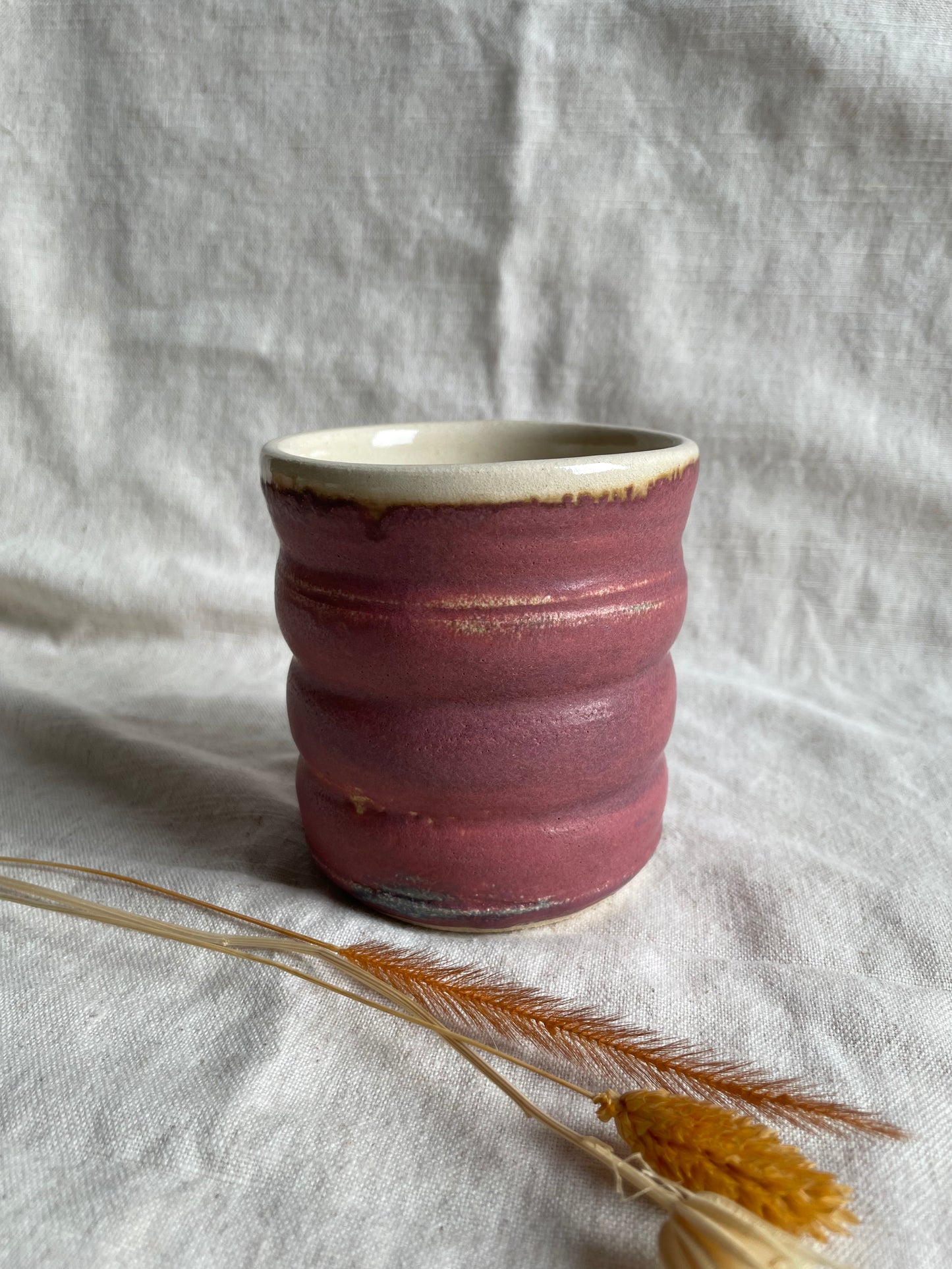 Dark Pink Bubble Ceramic Cup or Planter 350ml