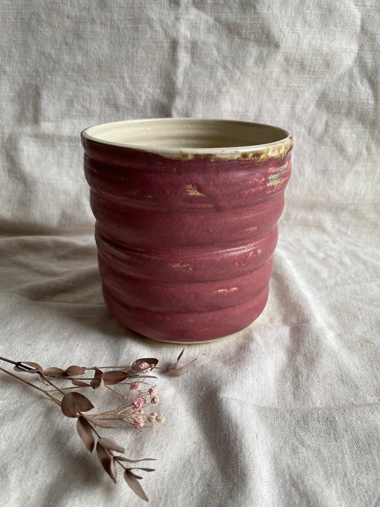 Dark Pink Bubble Ceramic Planter
