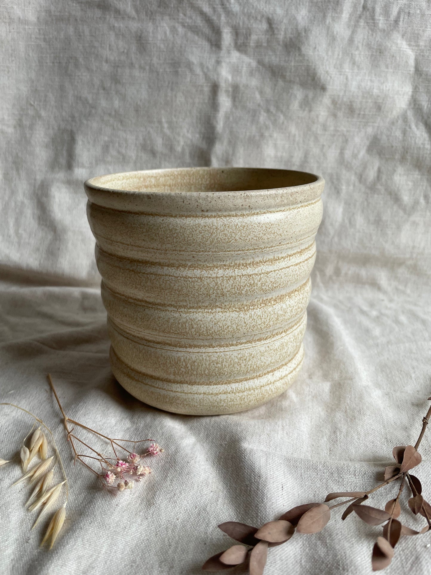 Cream Pink Bubble Ceramic Planter