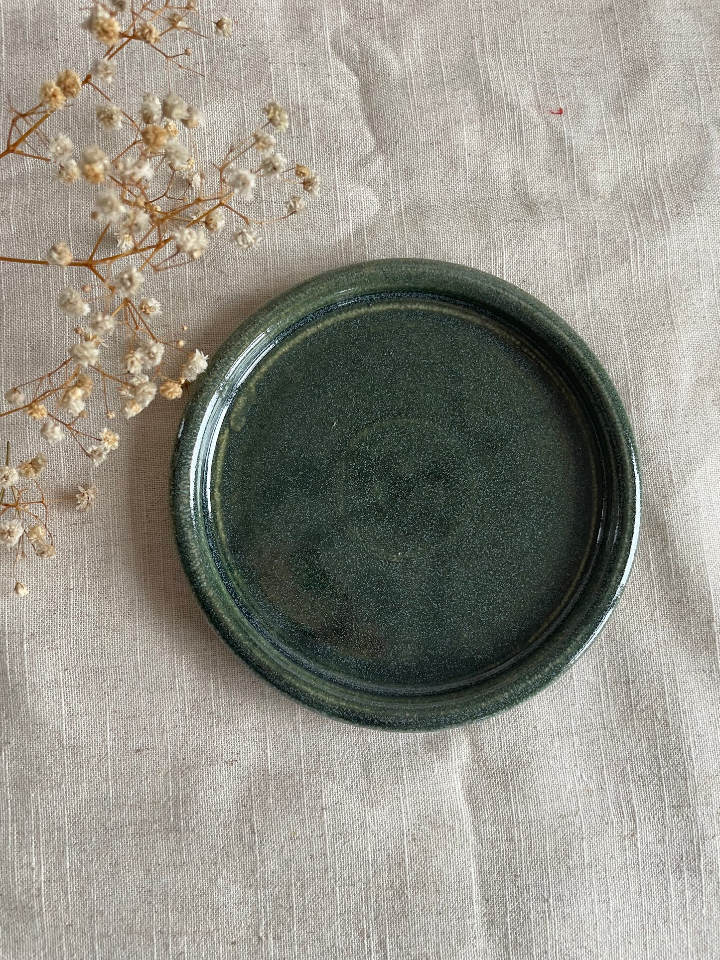 Green Cake Plate