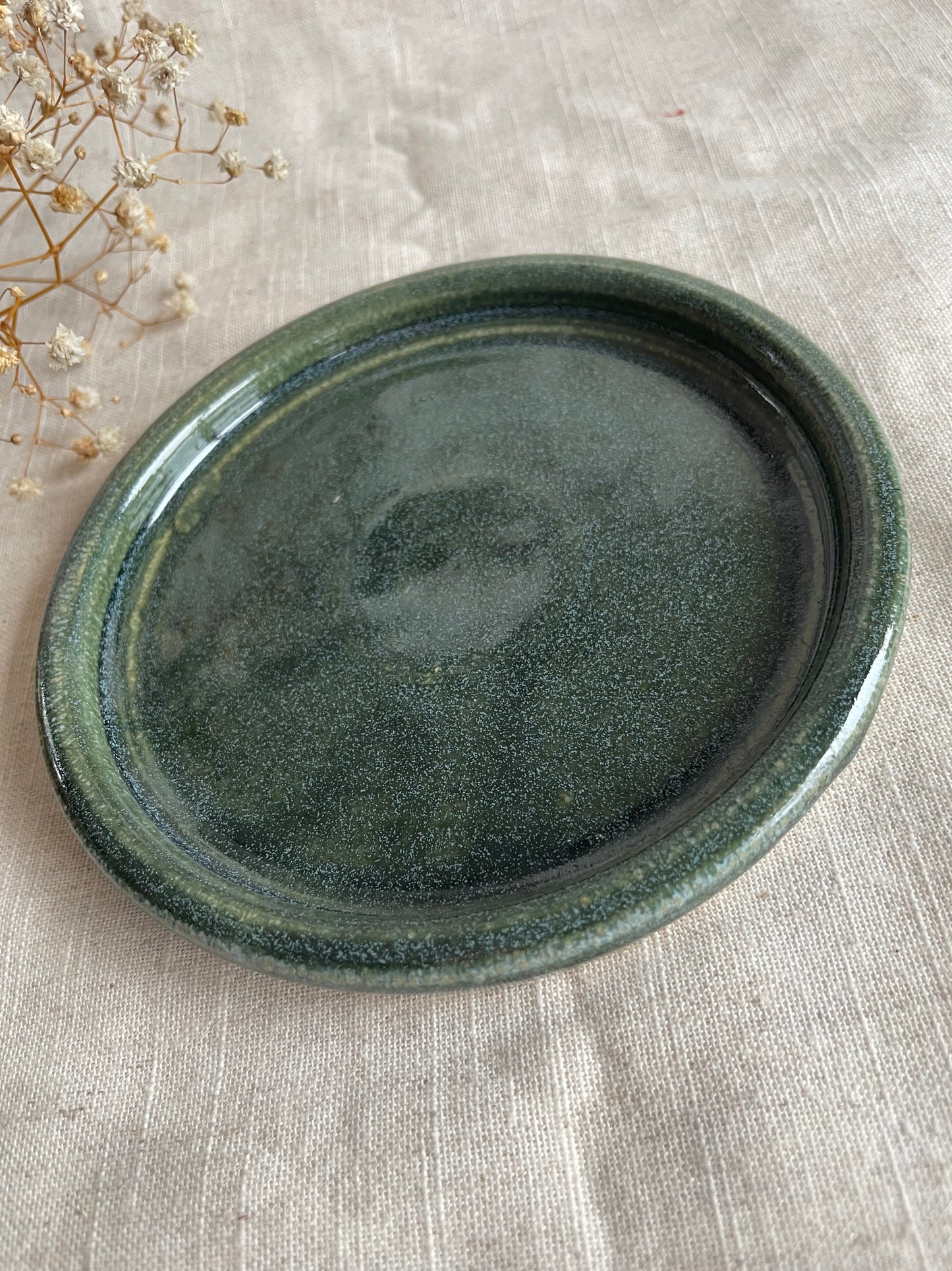 Green Cake Plate