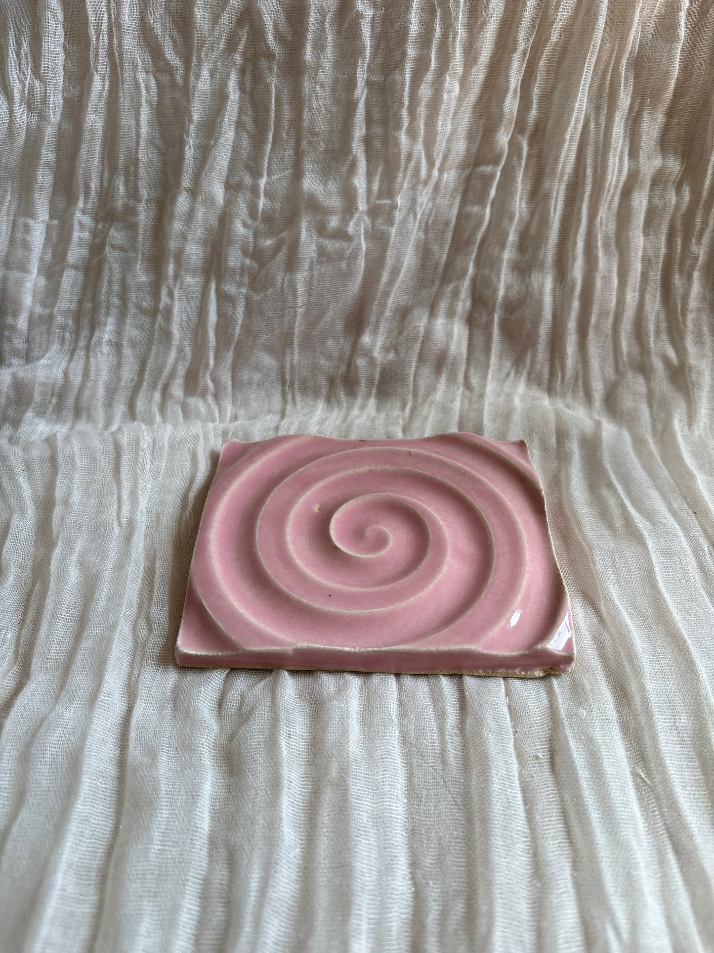 Candy Floss Pink Rectangular Soap Dish