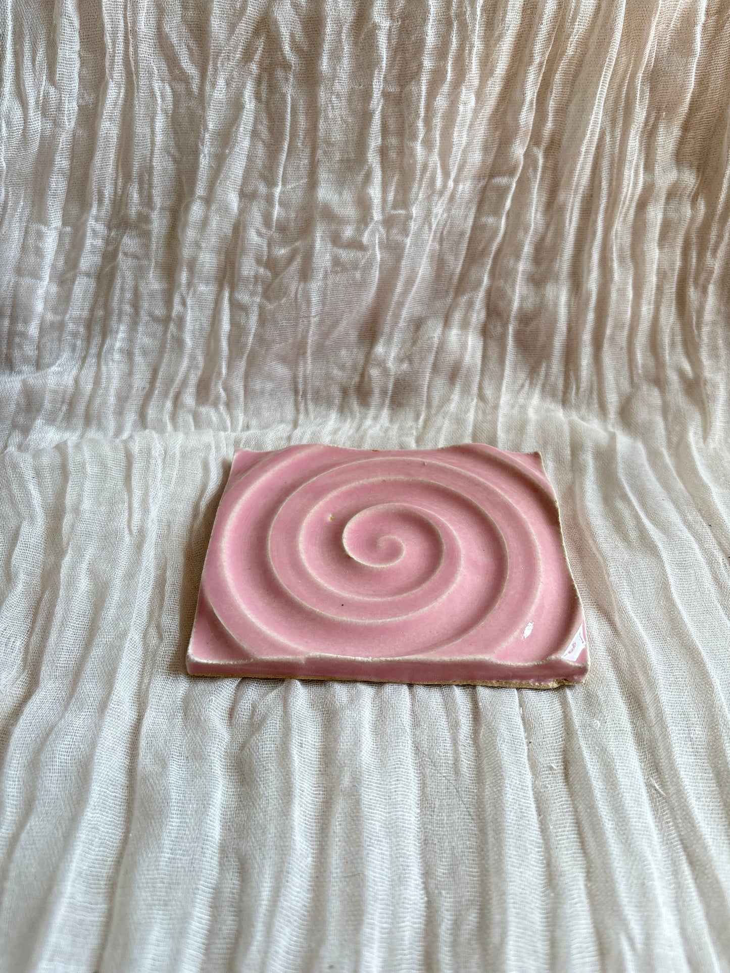 Candy Floss Pink Rectangular Soap Dish