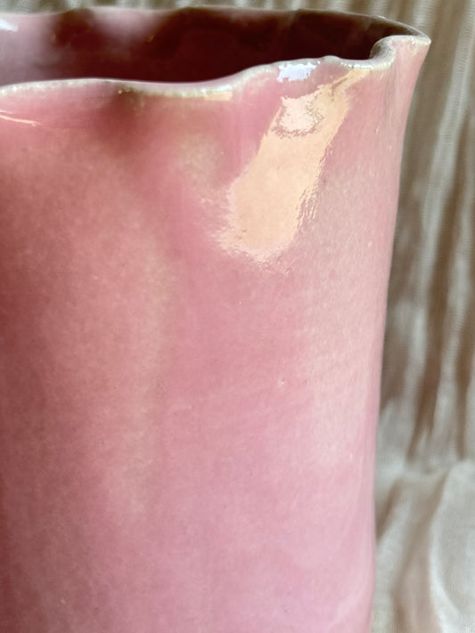 Candy Floss Pink Scalloped Planter