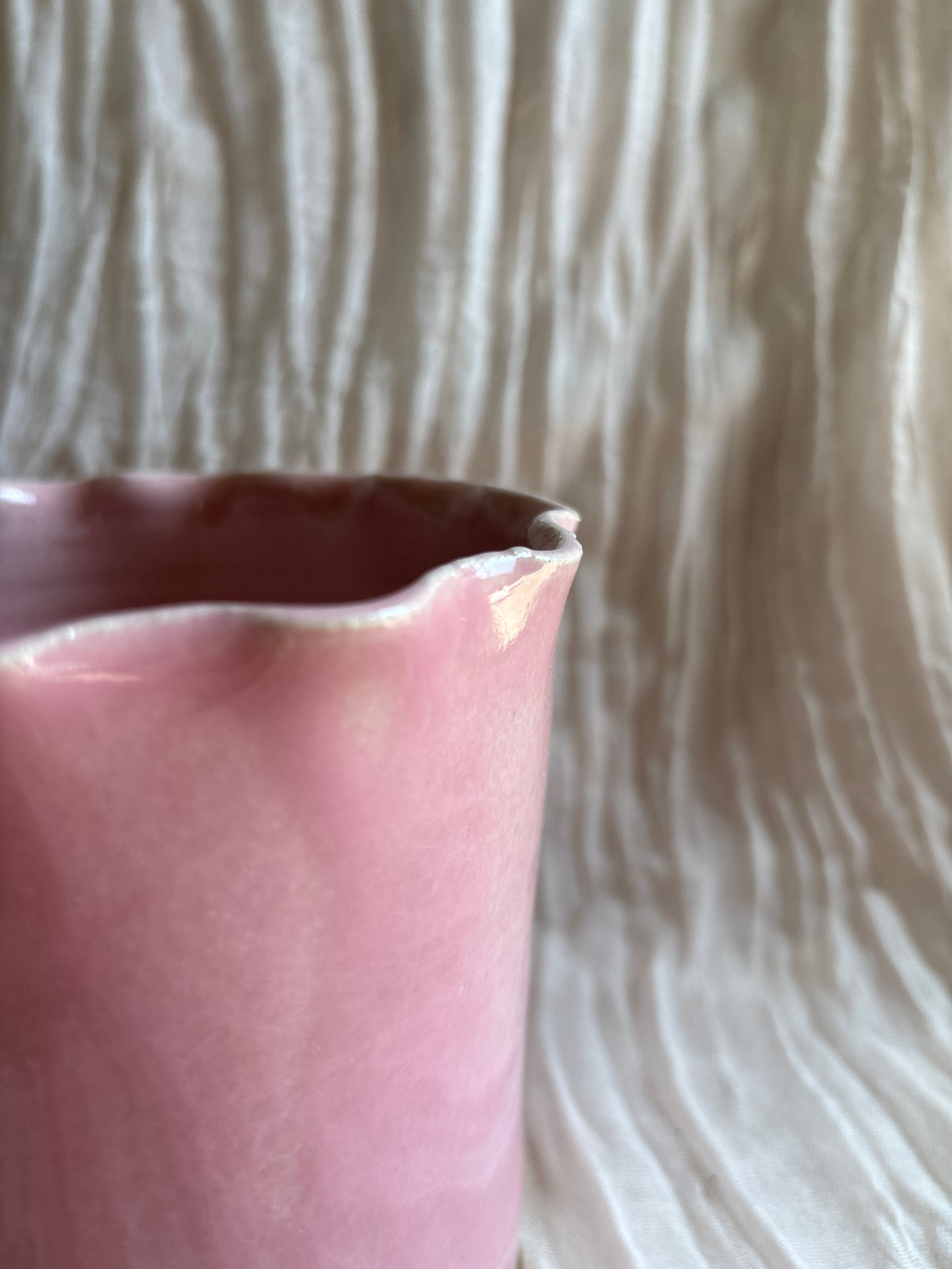 Candy Floss Pink Scalloped Planter
