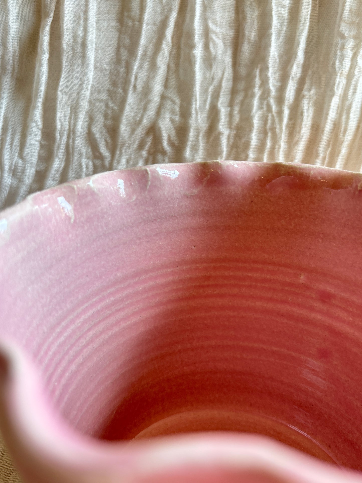 Candy Floss Pink Scalloped Planter