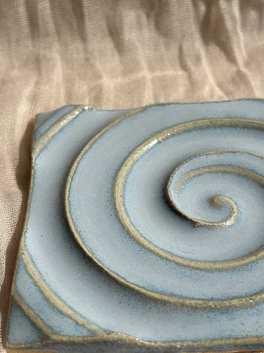 Sky Blue Rectangular Soap Dish