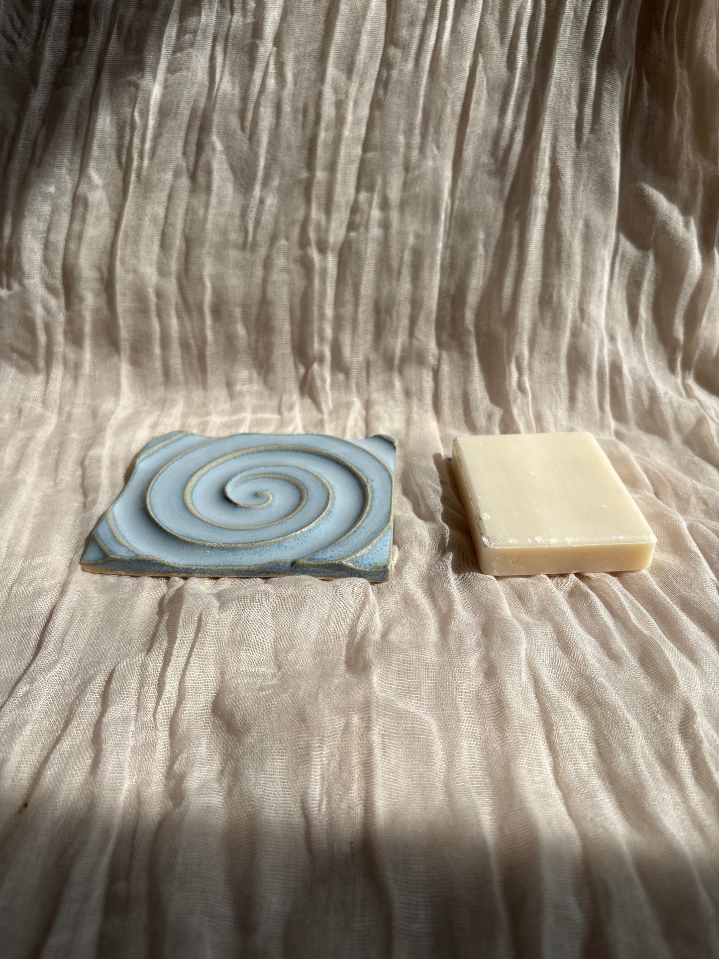 Sky Blue Rectangular Soap Dish
