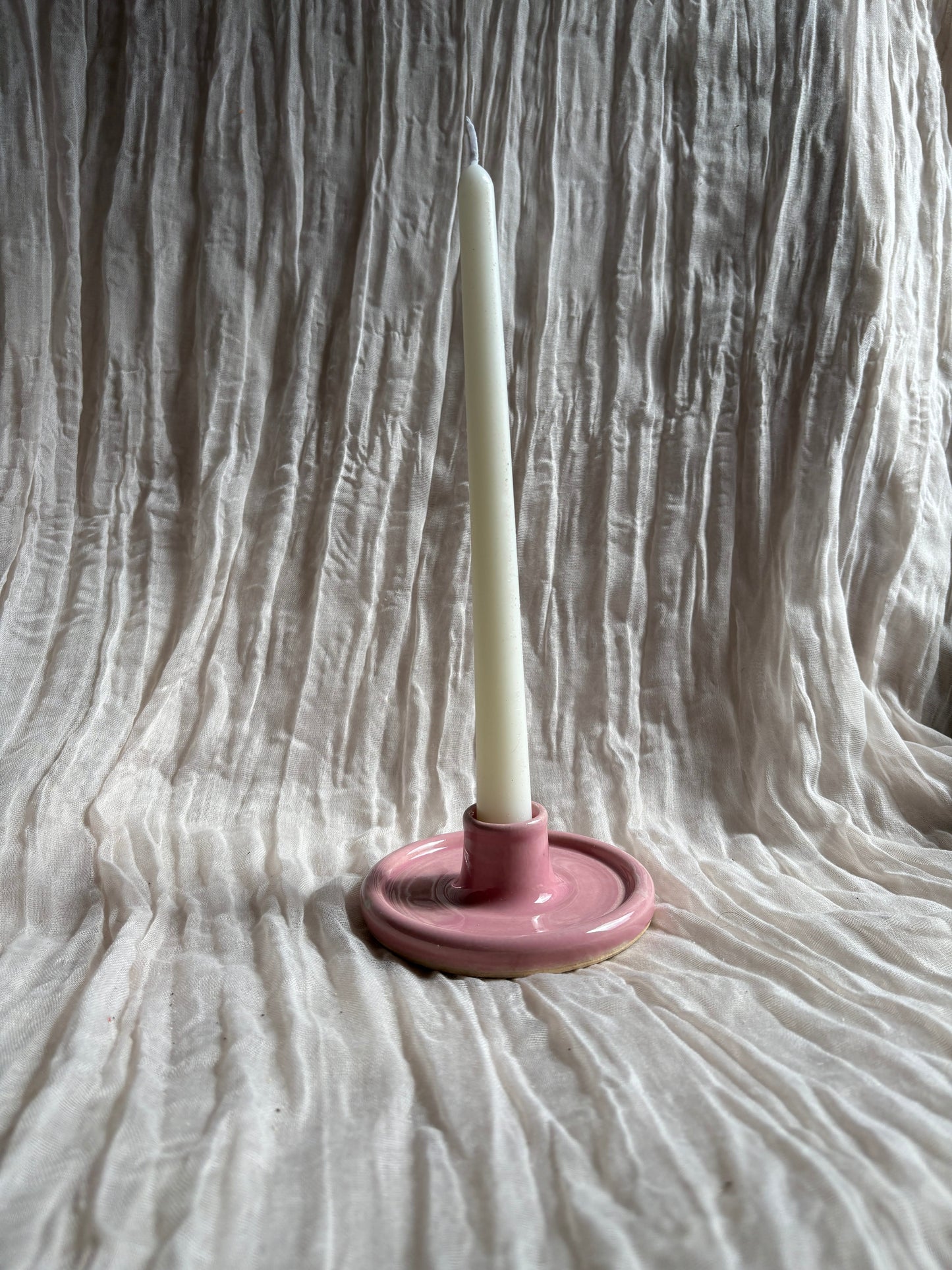 Candy Floss Pink Candlestick Holder