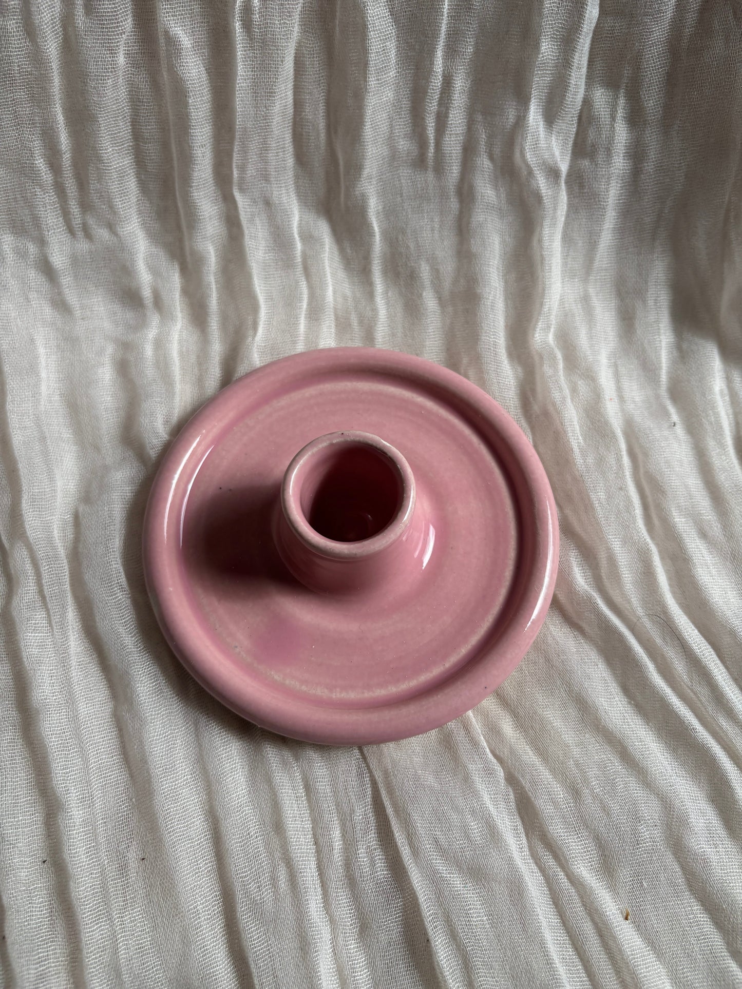 Candy Floss Pink Candlestick Holder