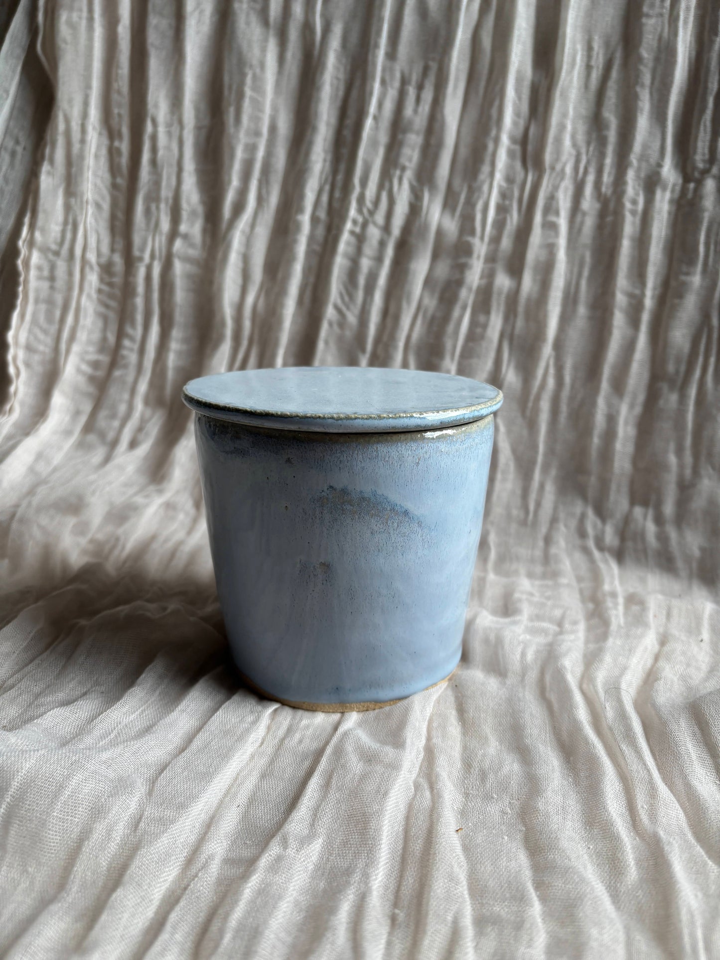 Sky Blue Butter Crock