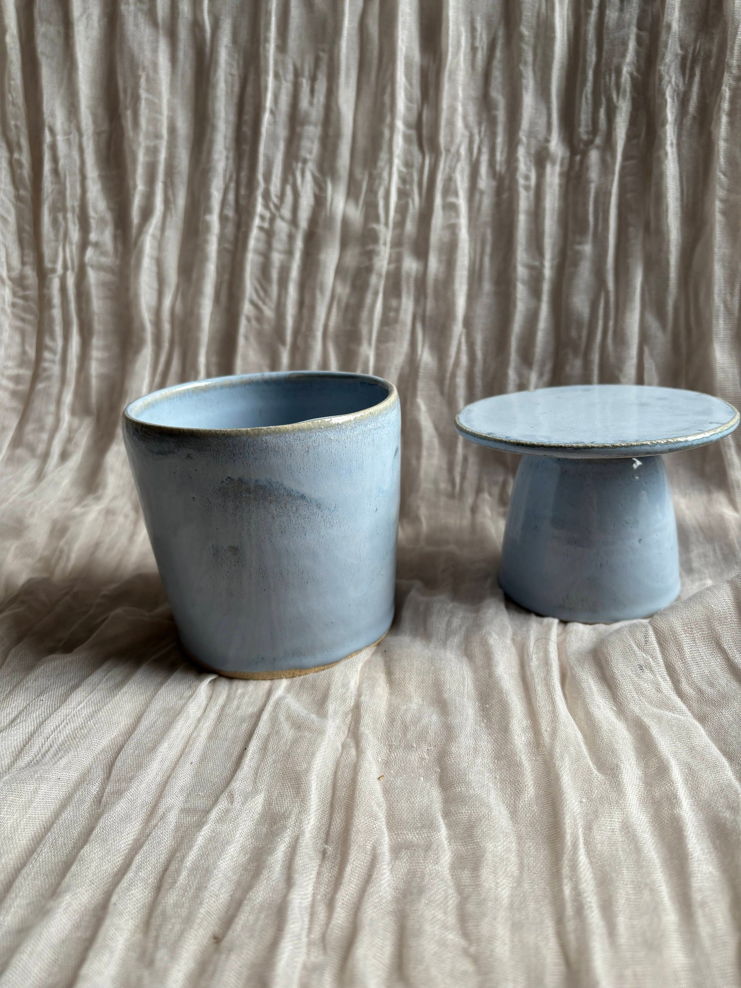 Sky Blue Butter Crock