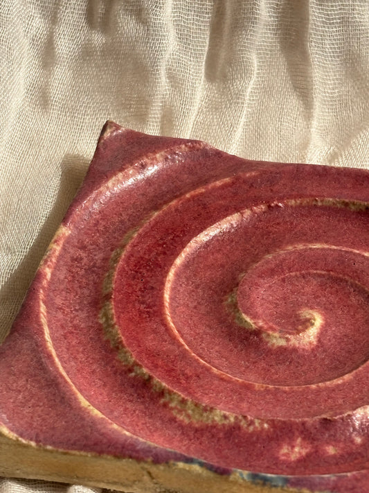 Dark Pink Rectangular Soap Dish