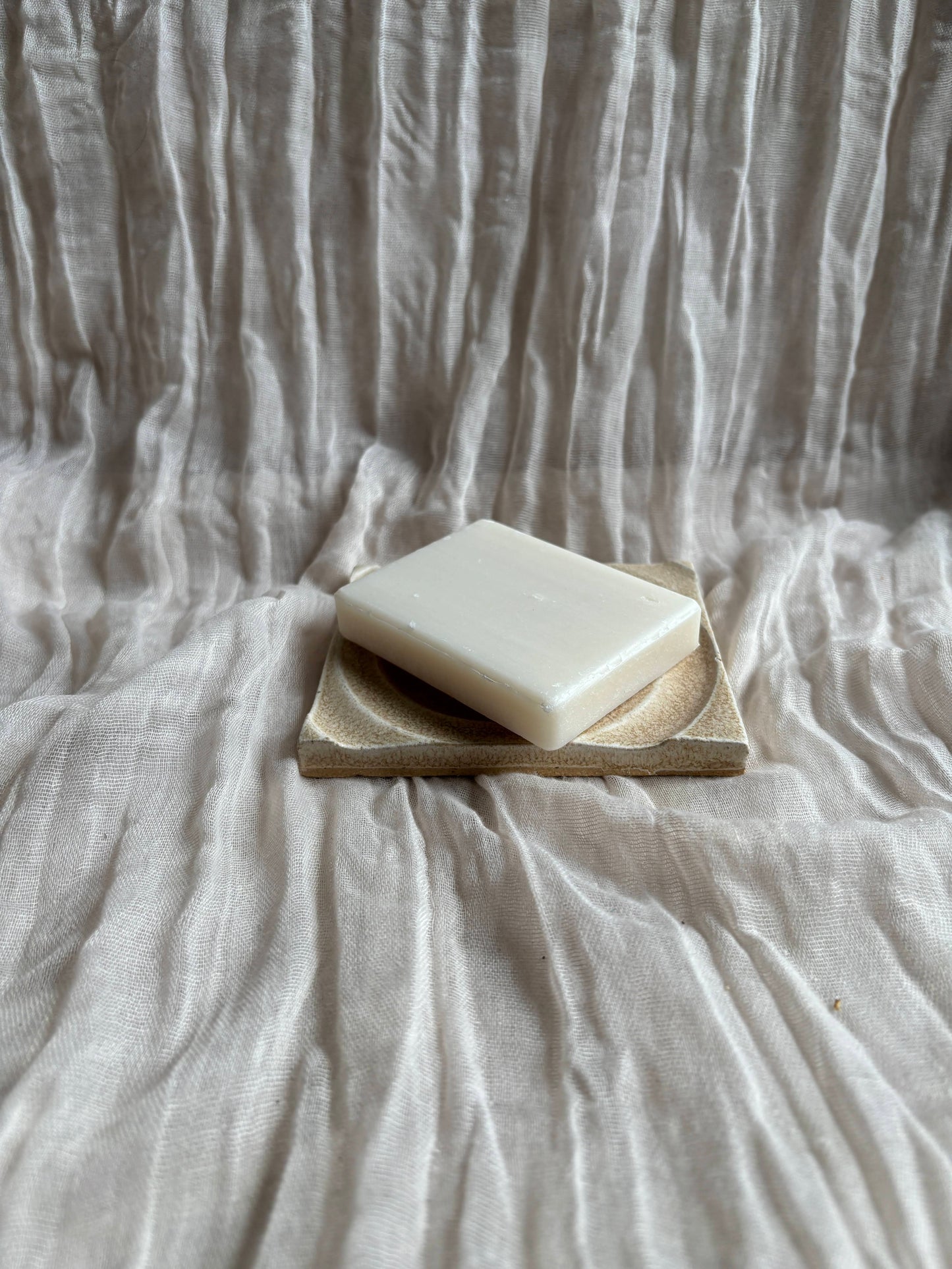 Cream Rectangular Soap Dish