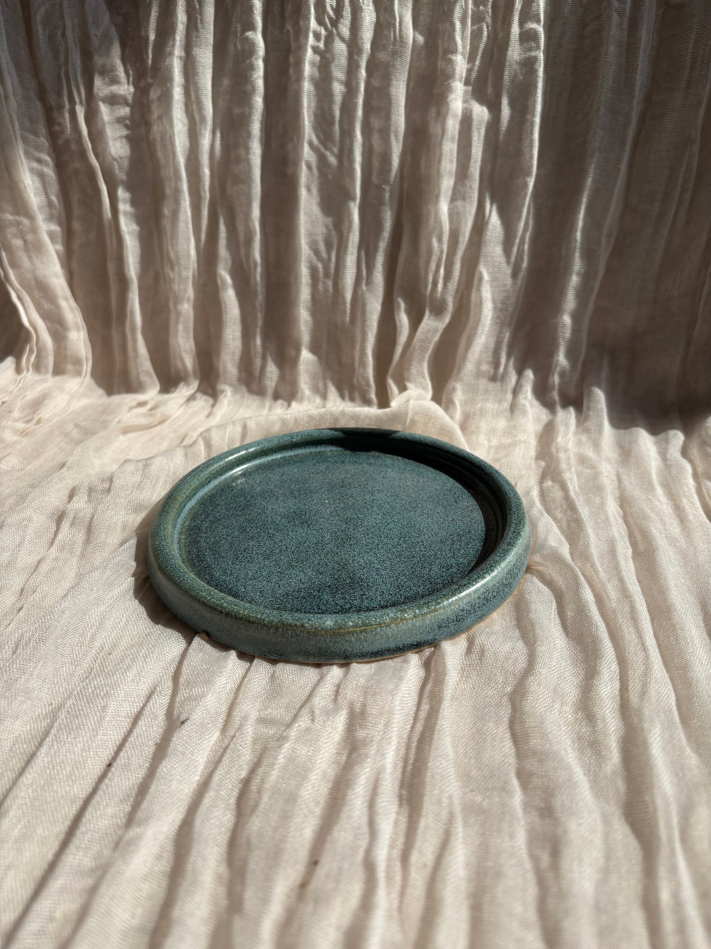 Green Cake Plate
