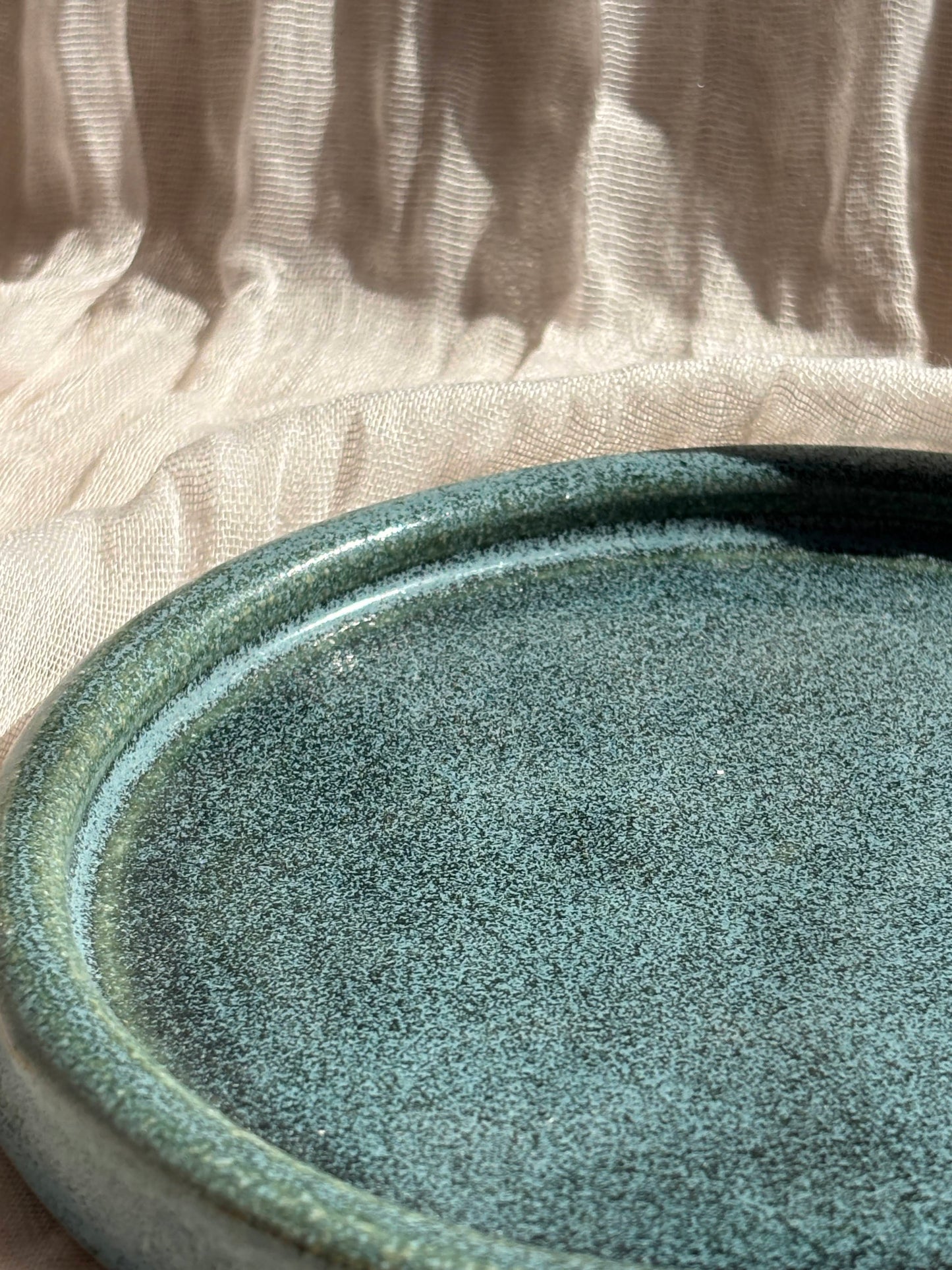 Green Cake Plate