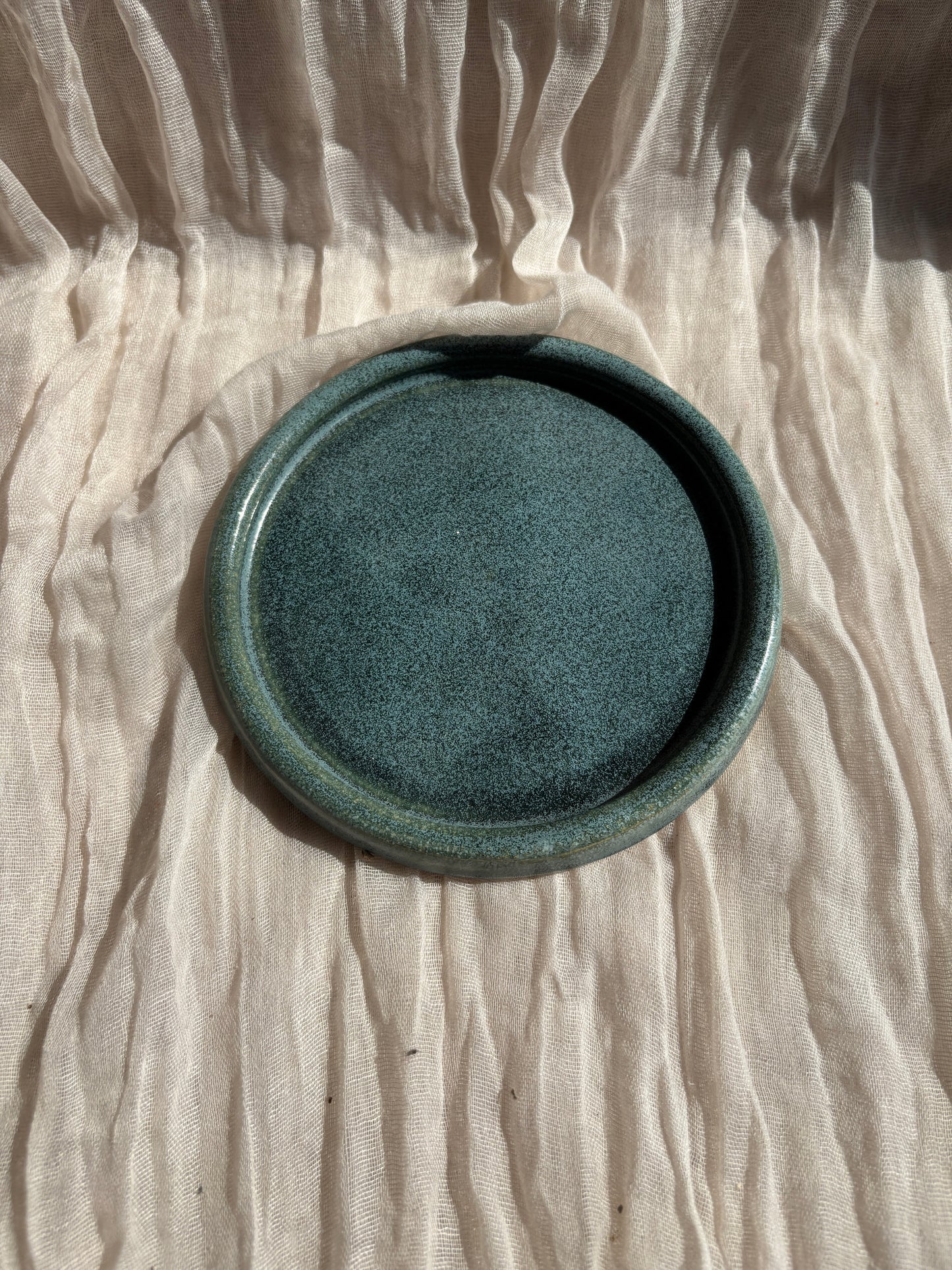 Green Cake Plate