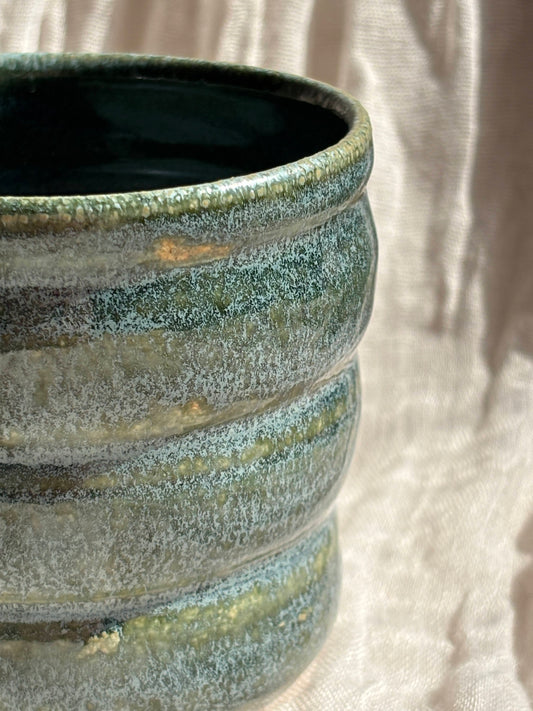 Green Bubble Ceramic Cup or Planter 350ml