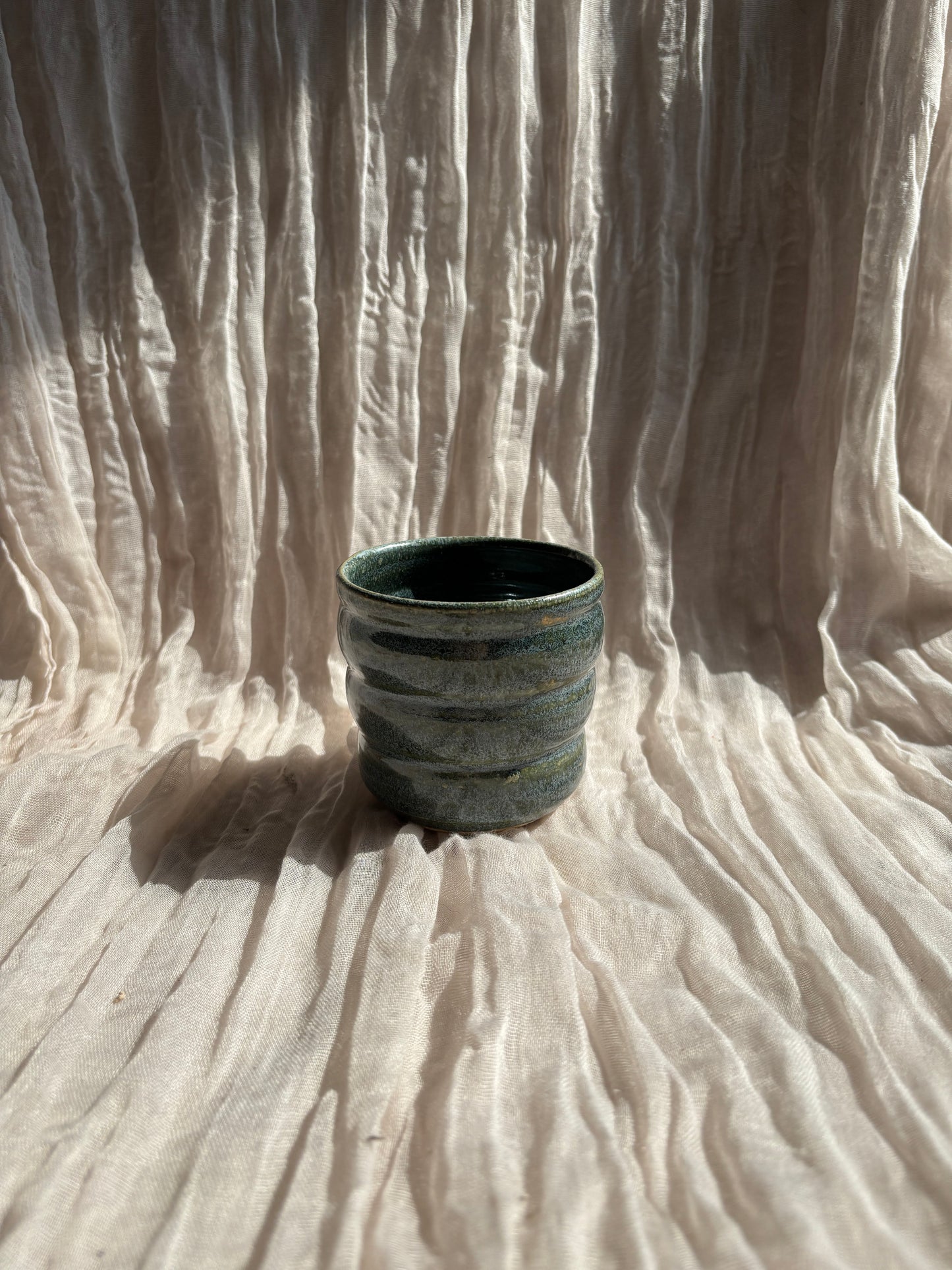 Green Bubble Ceramic Cup or Planter 350ml