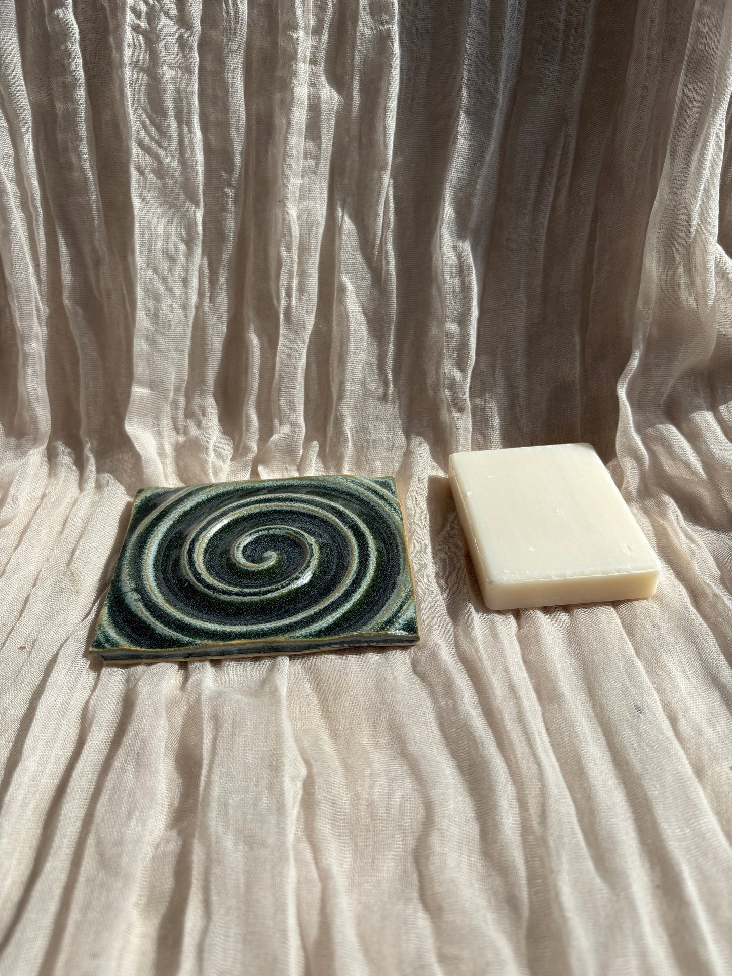 Green Rectangular Soap Dish