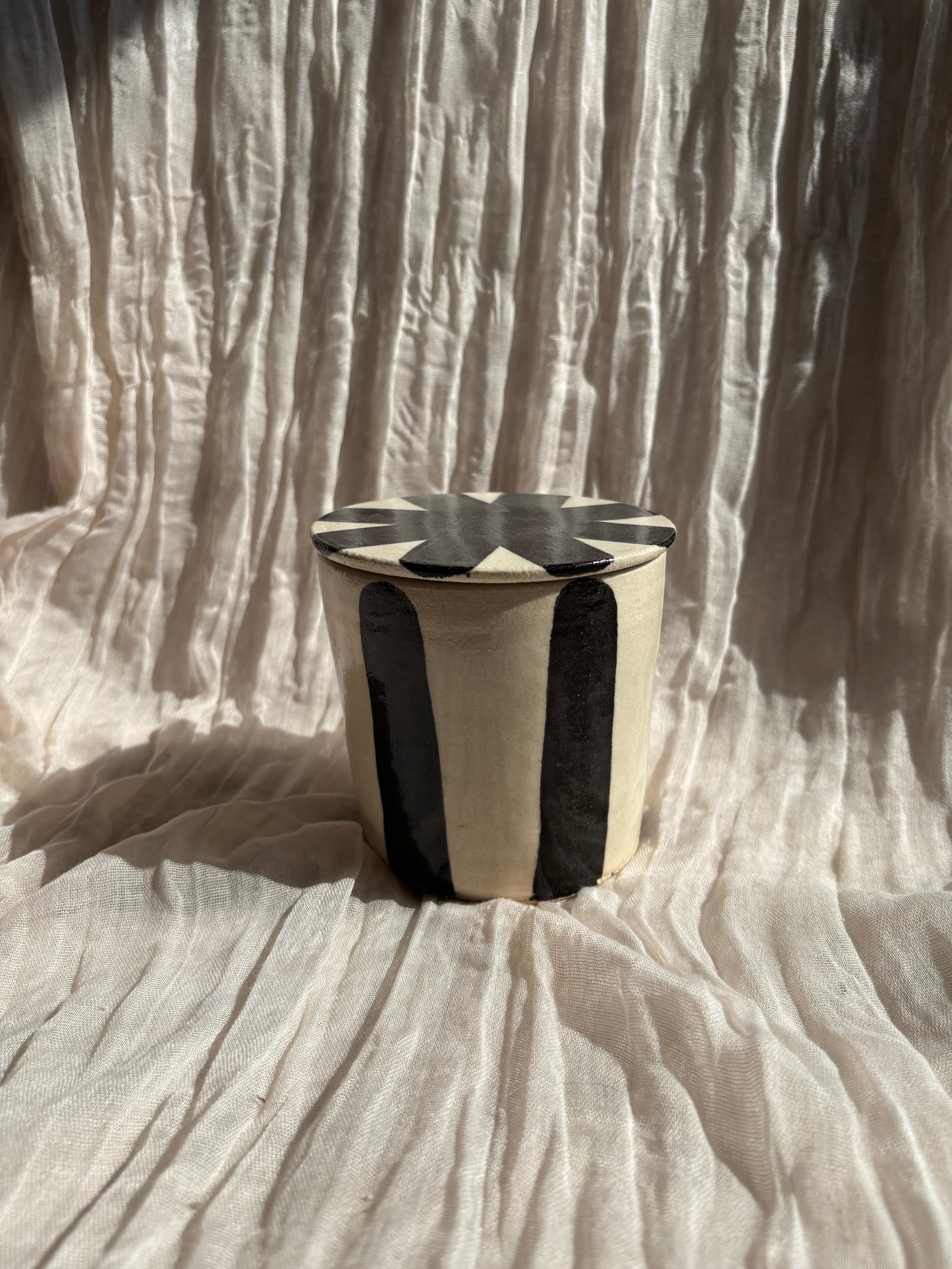 Stripe Butter Crock