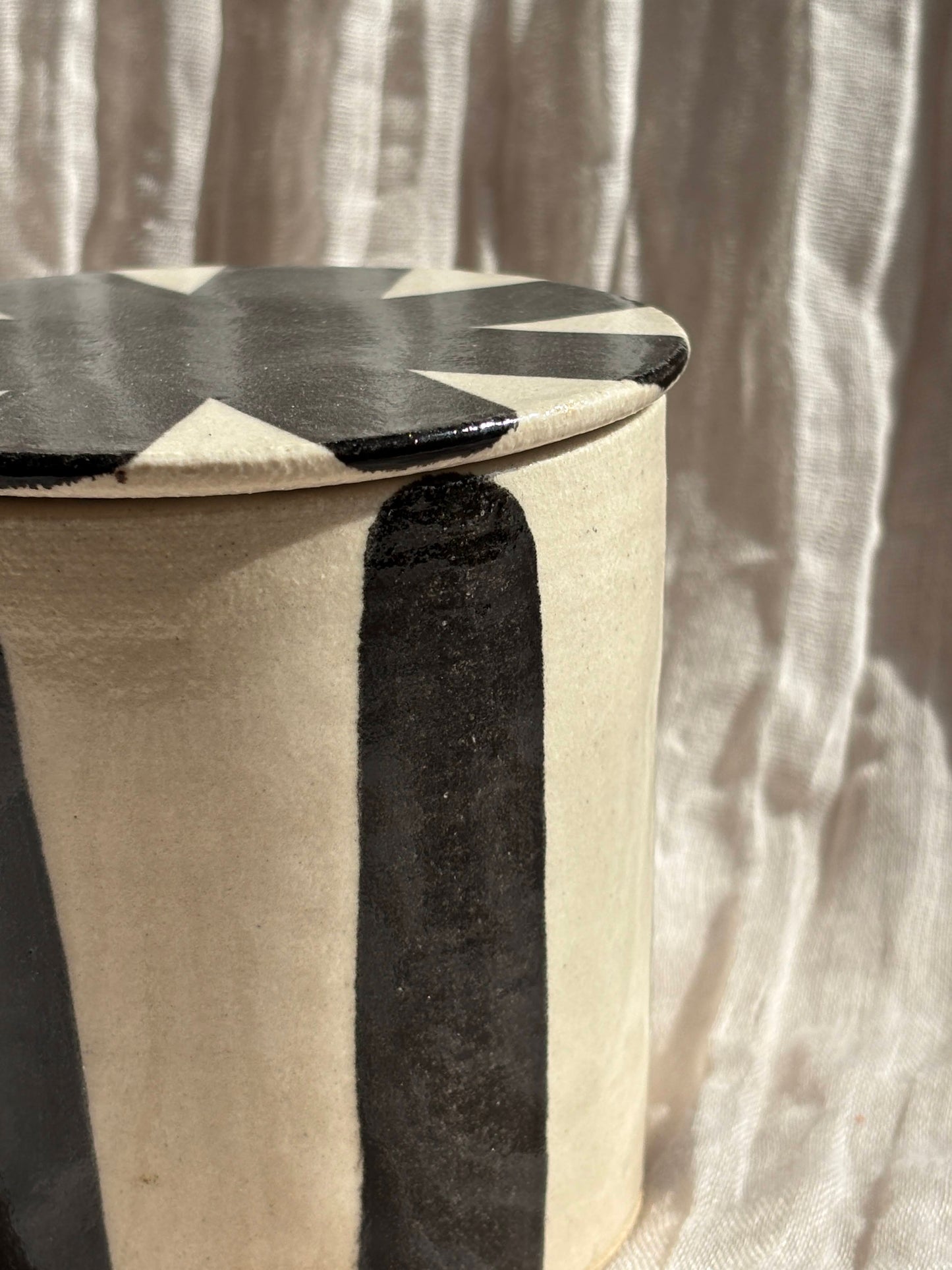 Stripe Butter Crock