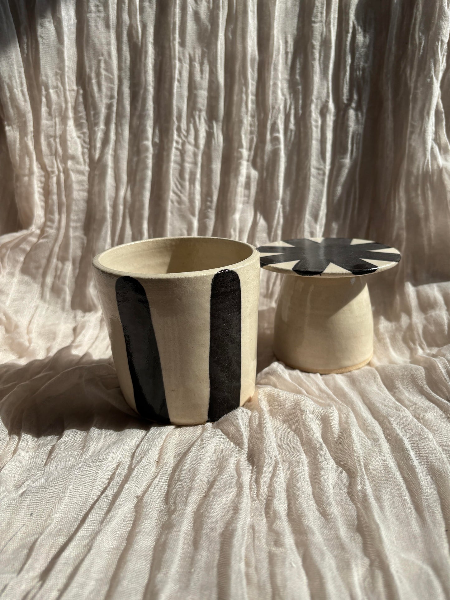 Stripe Butter Crock