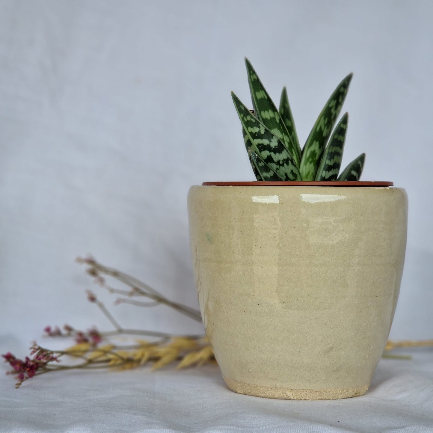 White 10cm planter