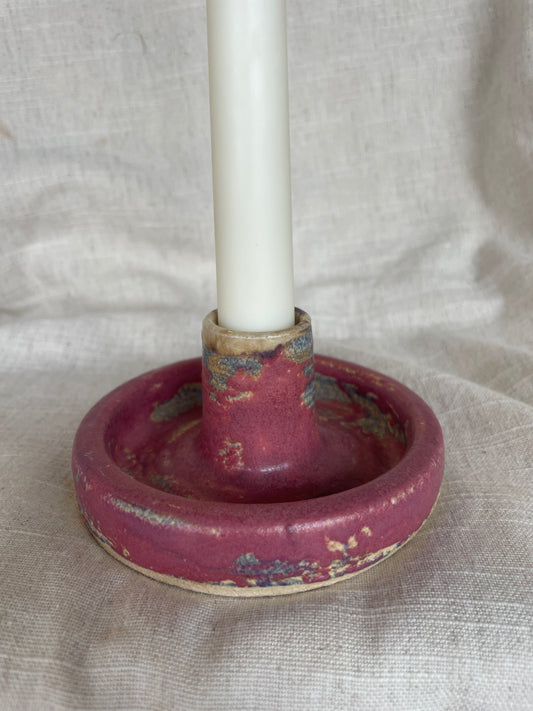 Dark Pink Candlestick Holder
