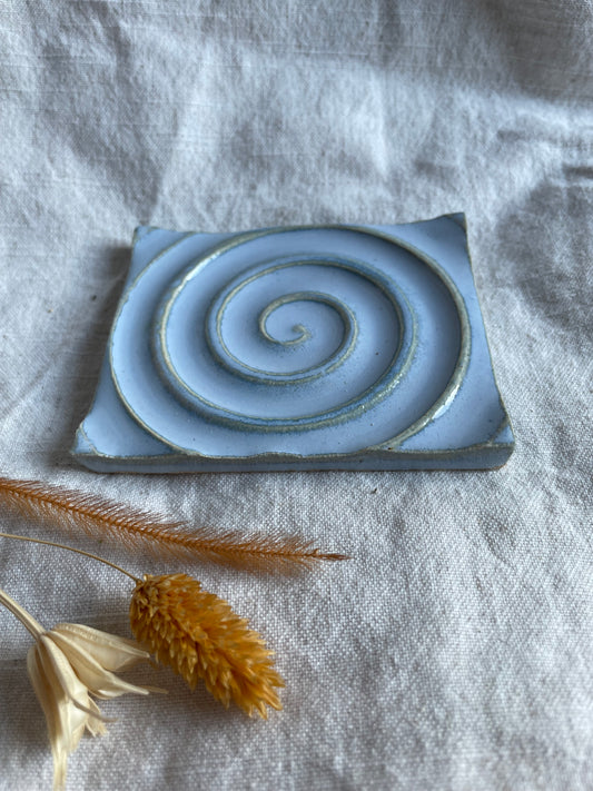 Sky Blue Rectangular Soap Dish