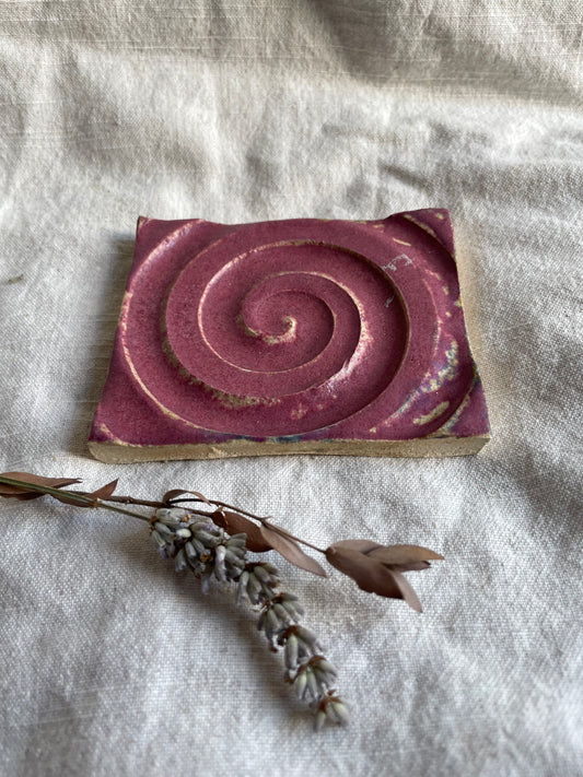 Dark Pink Rectangular Soap Dish