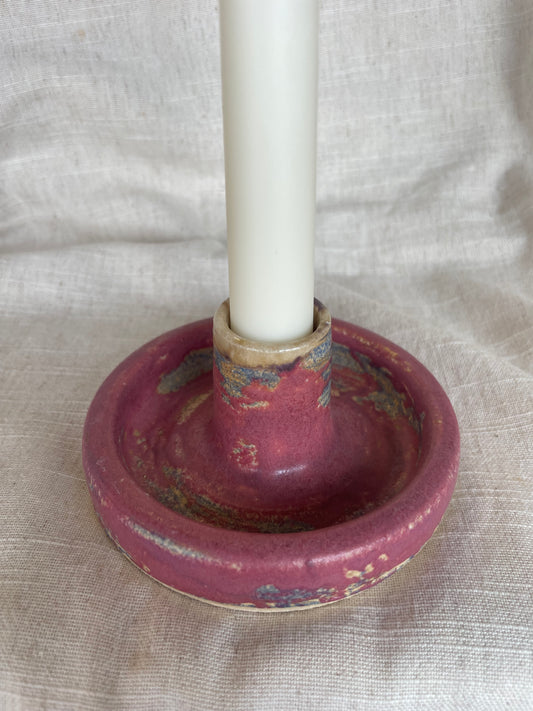 Dark Pink Candlestick Holder